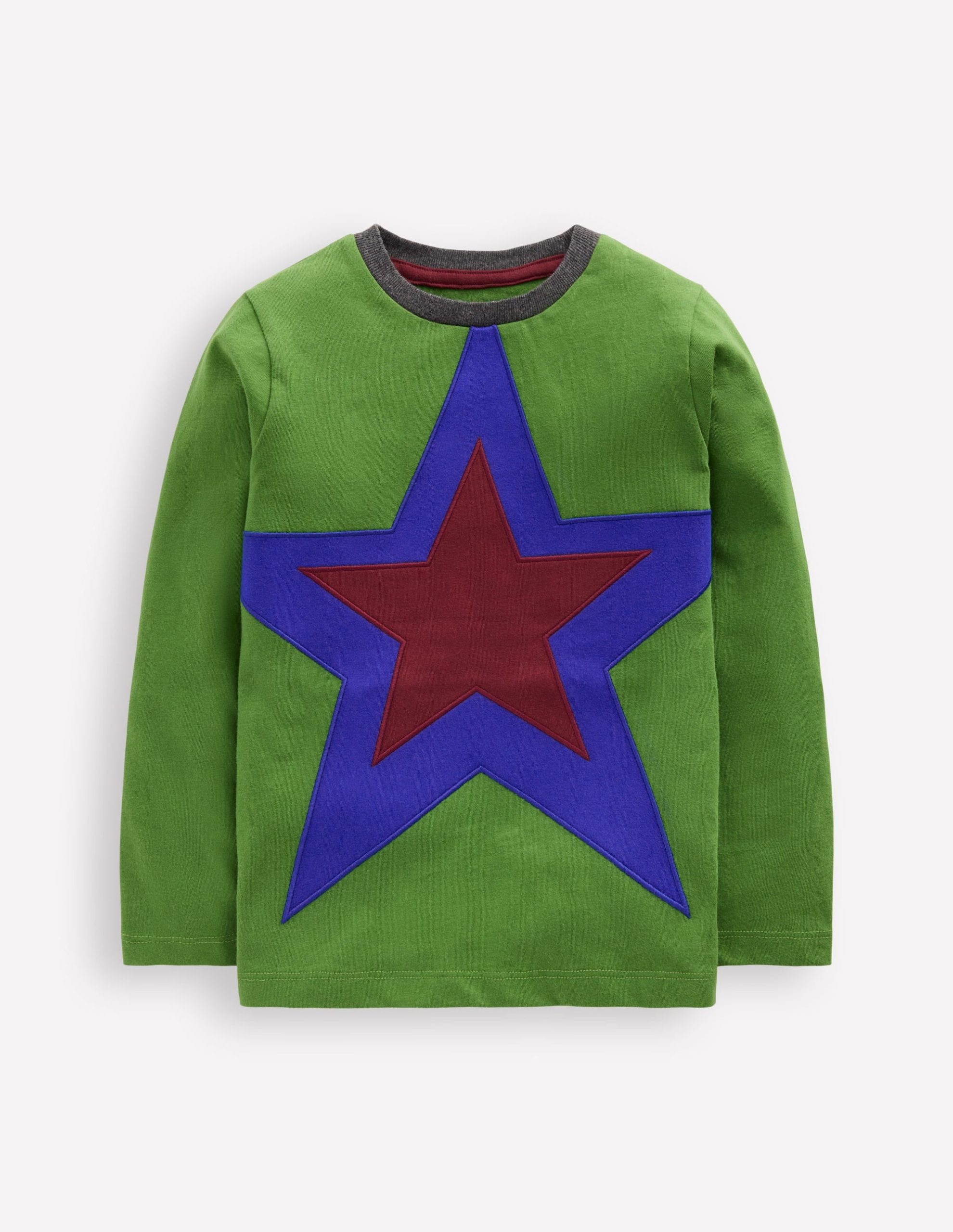 Star Appliqu?? T-shirt-Broccoli Green Star - Image 4