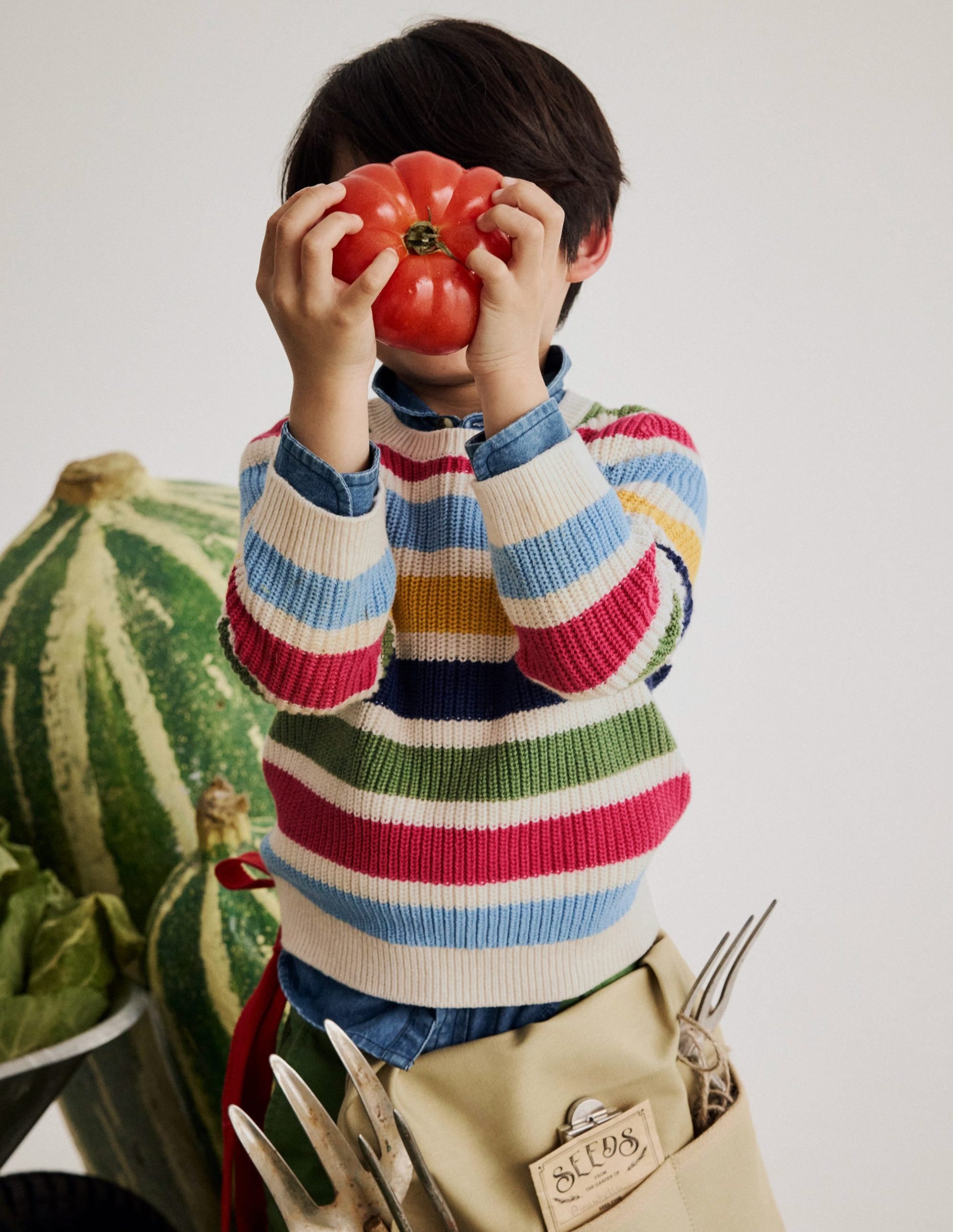 Everyday Cotton Sweater-Multi Stripe