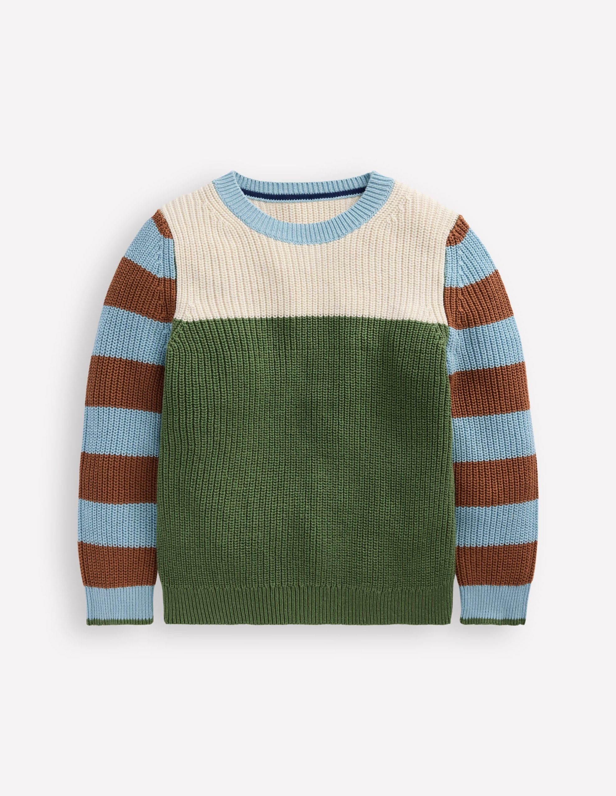 Everyday Cotton Sweater-Ecru Marl/Safari Green - Image 2