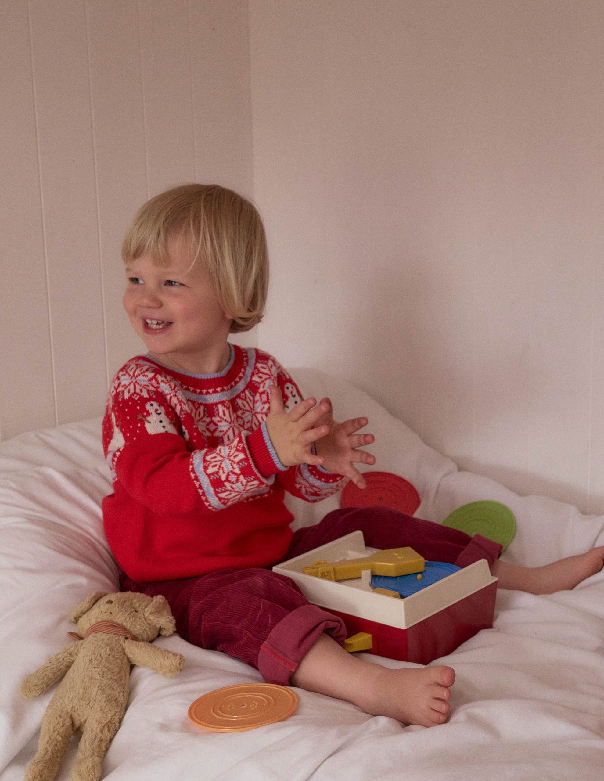 Fair Isle Jumper-Poppy Red Snowmen - Image 3