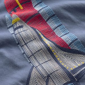 Glow Superstitch T-shirt-Robot Blue Rocket