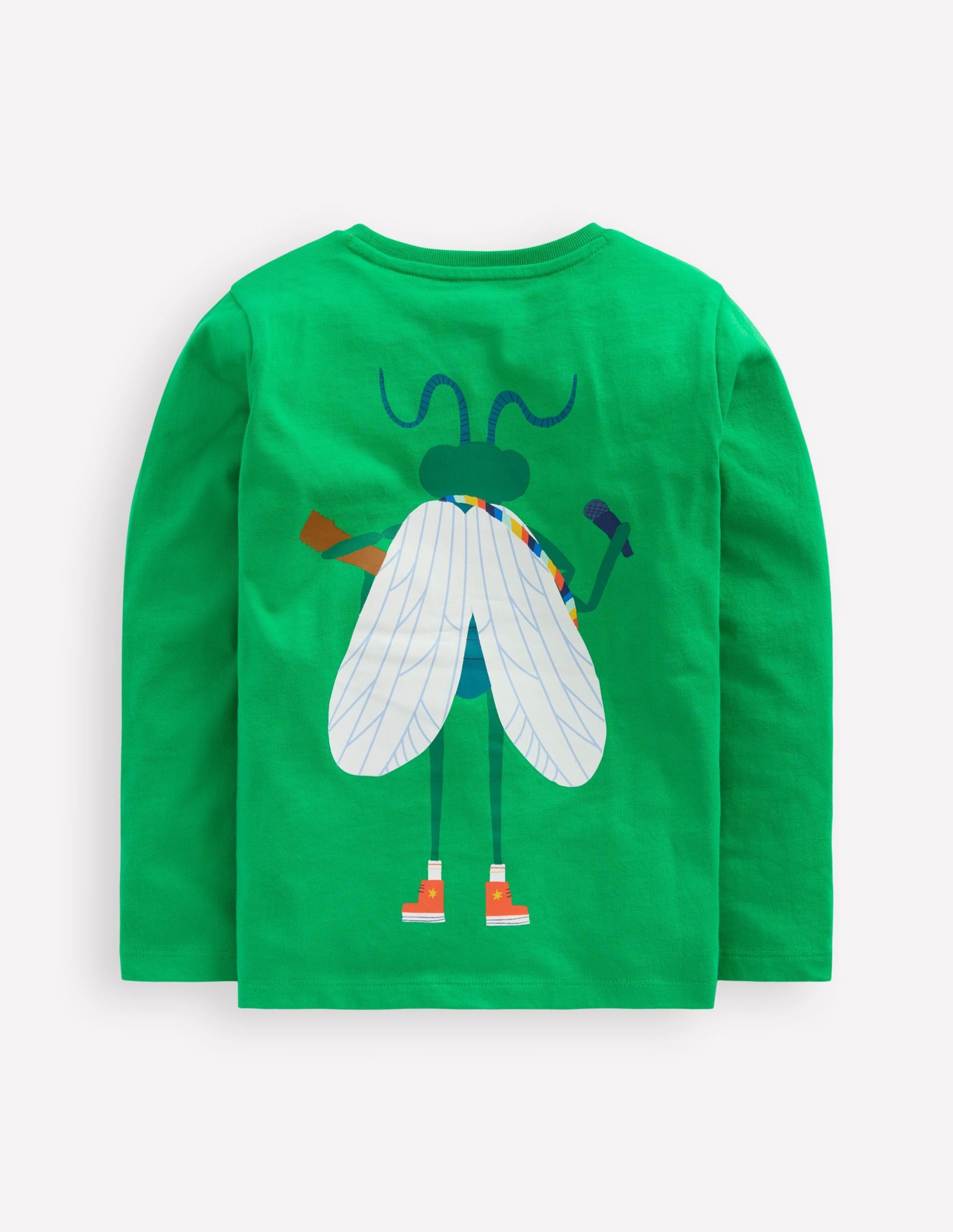 Long Sleeve Novelty T-shirt-Sapling Green Music Bug - Image 2