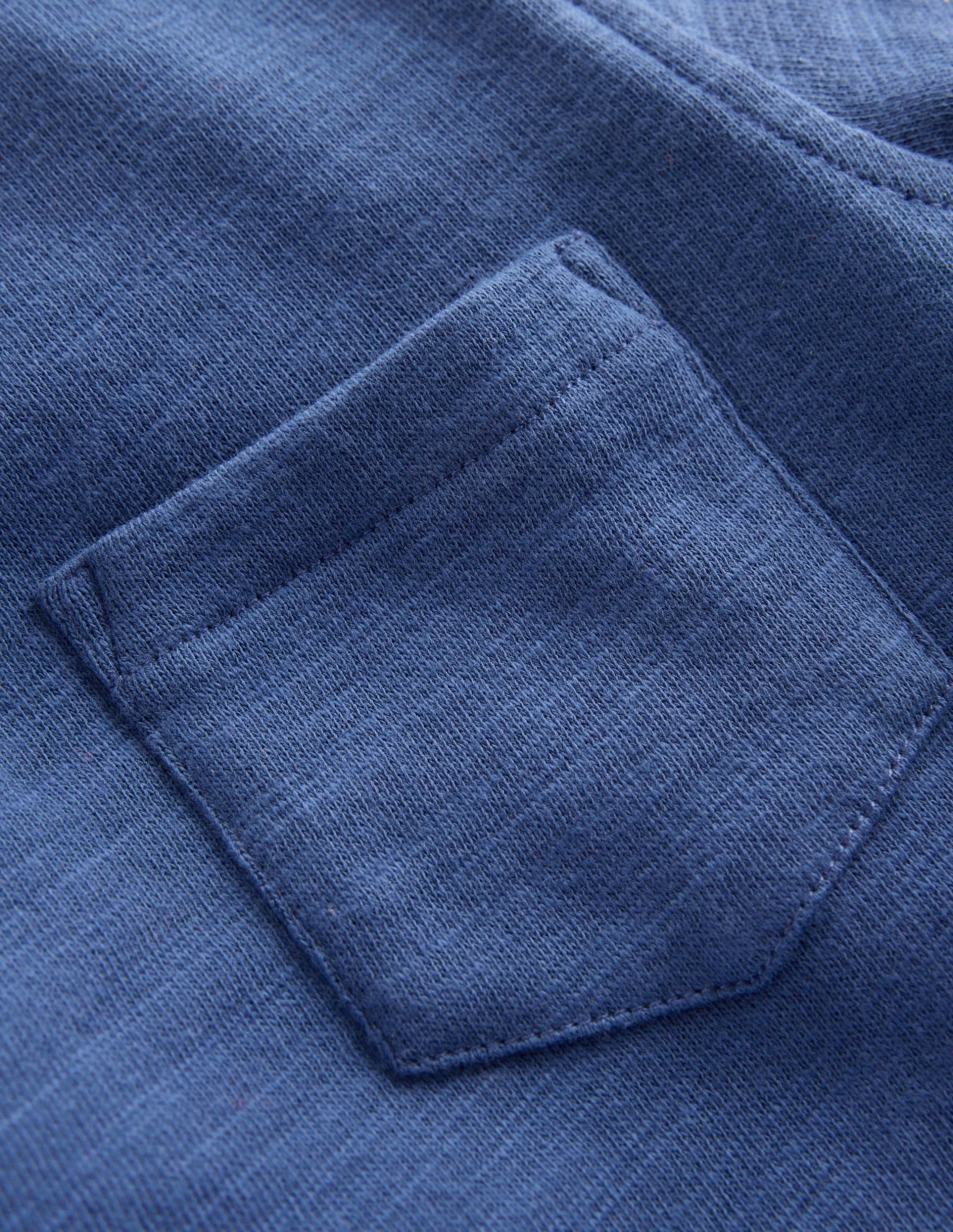 Cosy Mid-weight T-shirt-Denim Blue/ Emerald Night - Image 3
