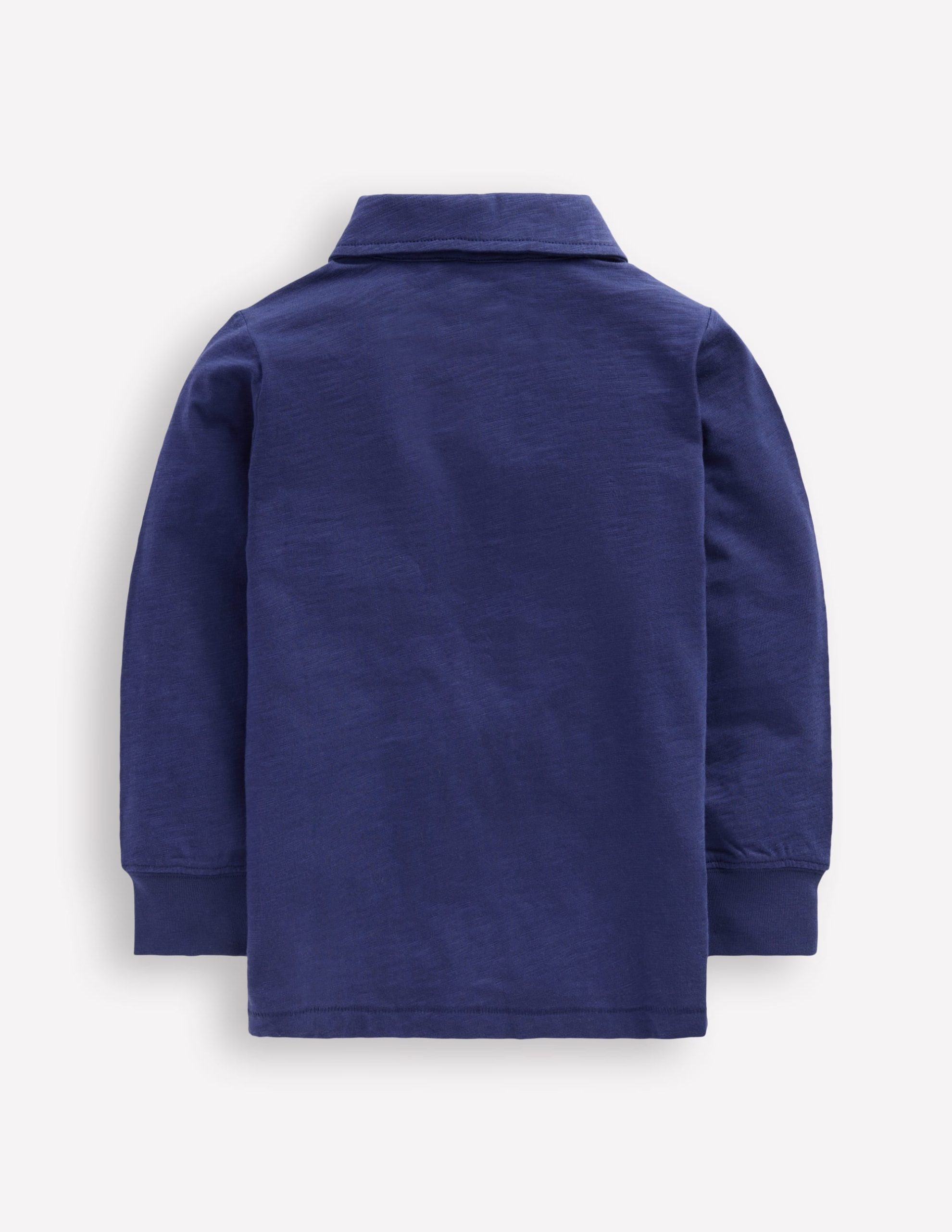 Long Sleeve Slub Polo-College Navy - Image 2