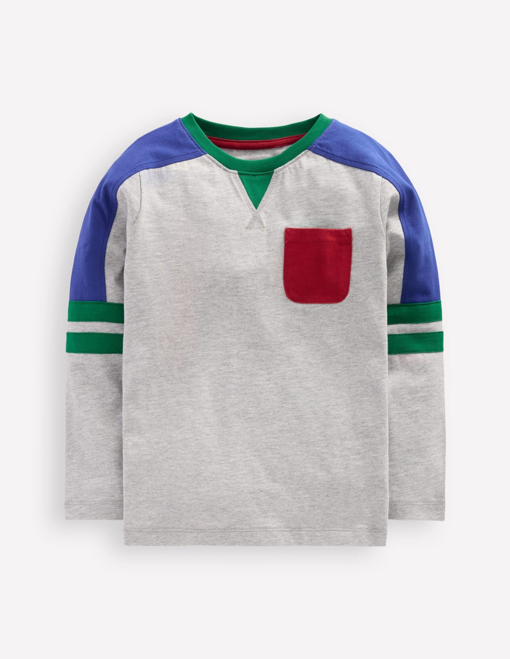 Colour Block T-shirt-GREY MARL COLOURBLOCK - Image 4