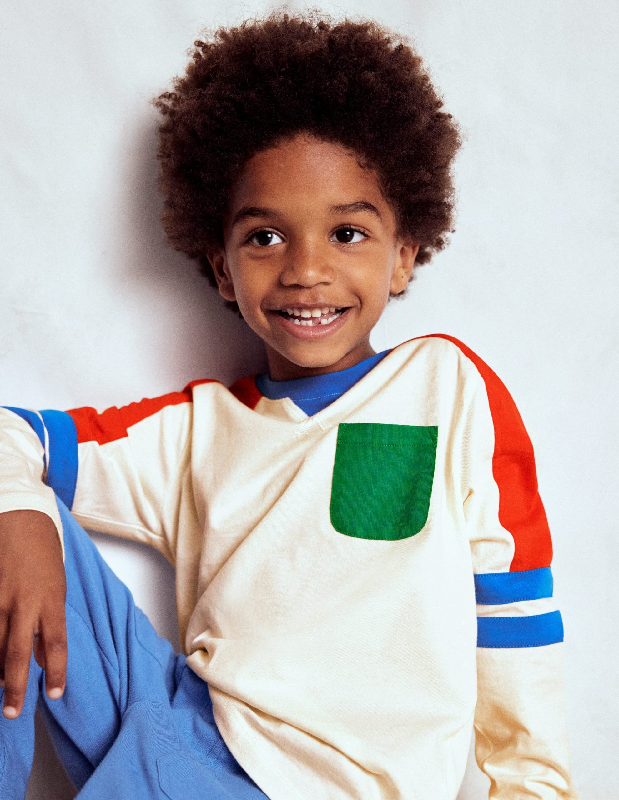 Colour Block T-shirt-Soft Ivory Multi - Image 3