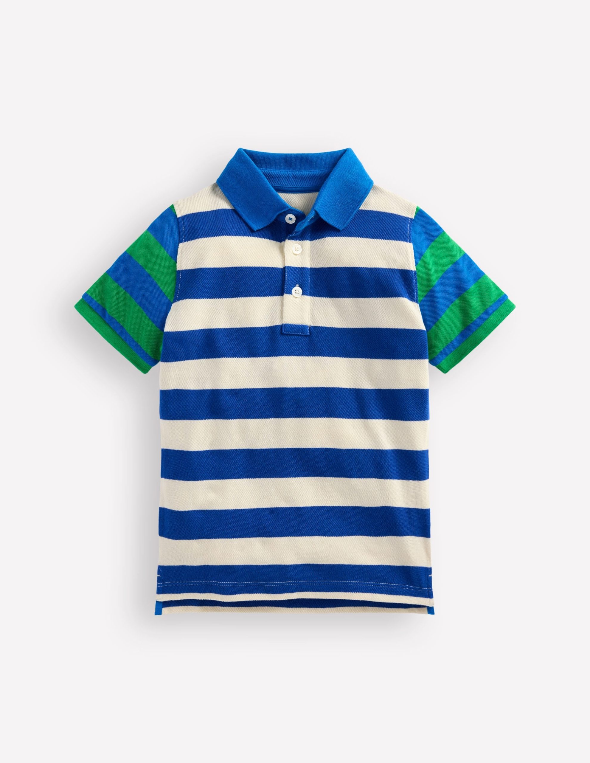 Piqu?? Polo Shirt-Sapling Green/ Kingfisher Blue