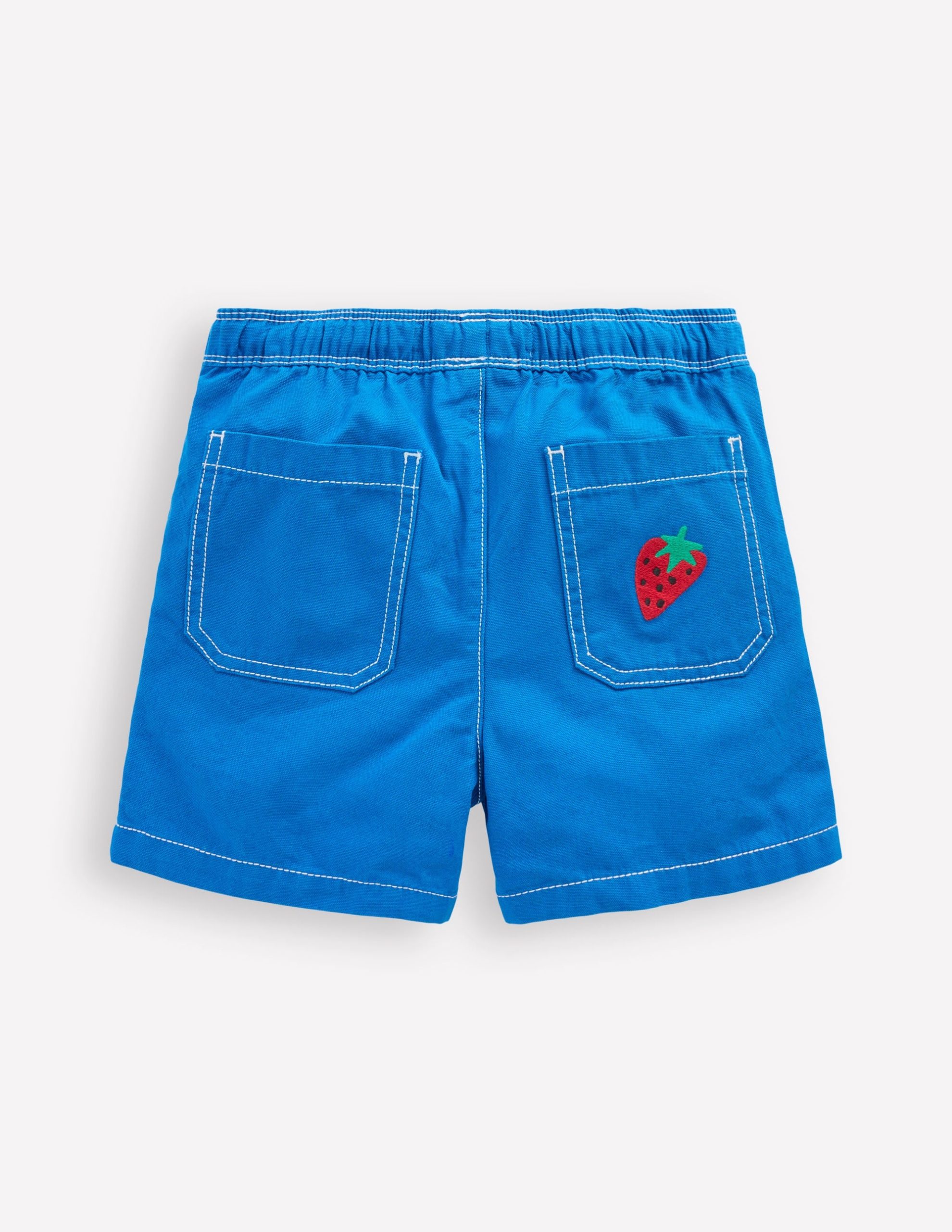 Pull-On Cotton Shorts-Fruit Embroidery - Image 3