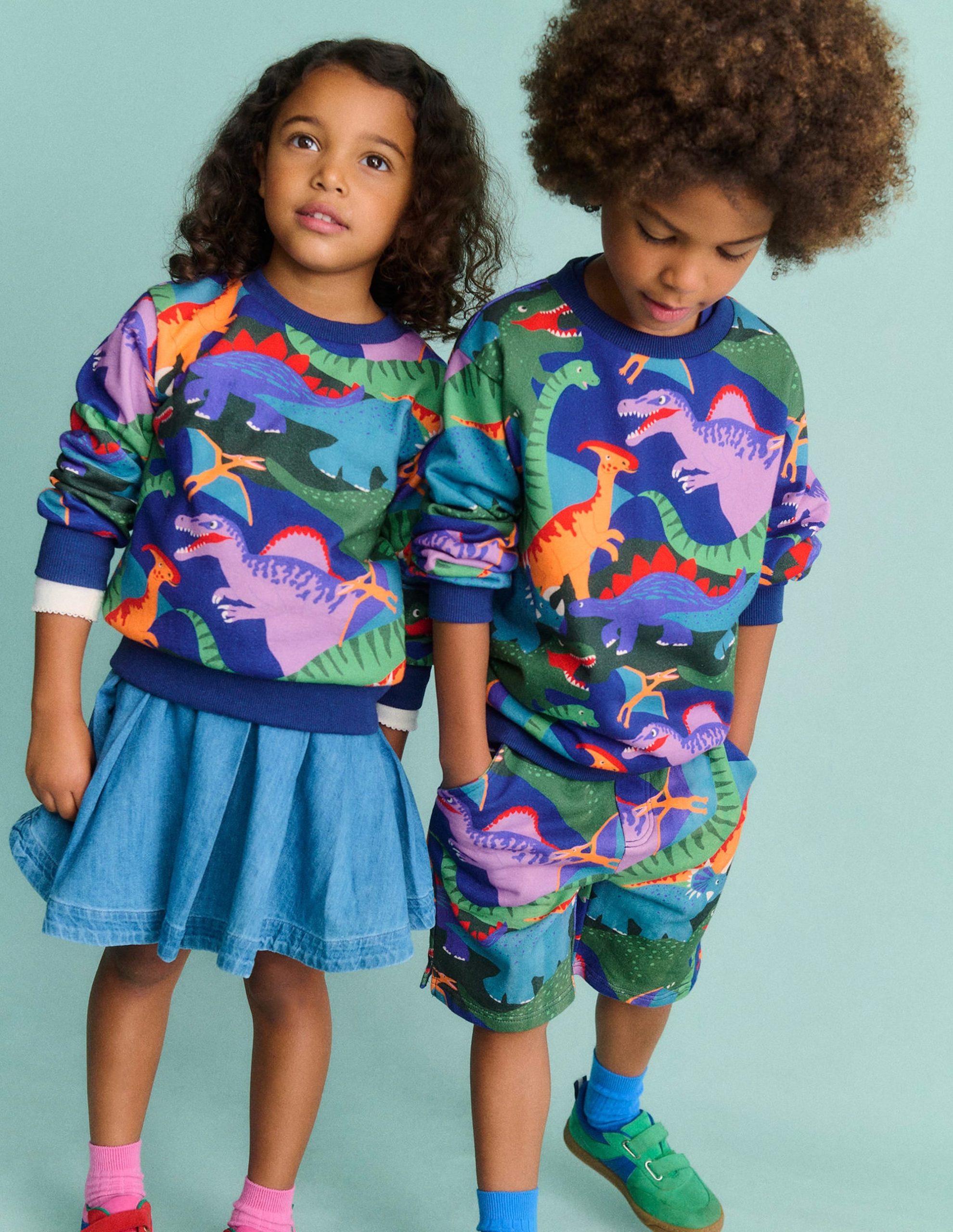 Printed Shorts-Multi Dinosaur Camo