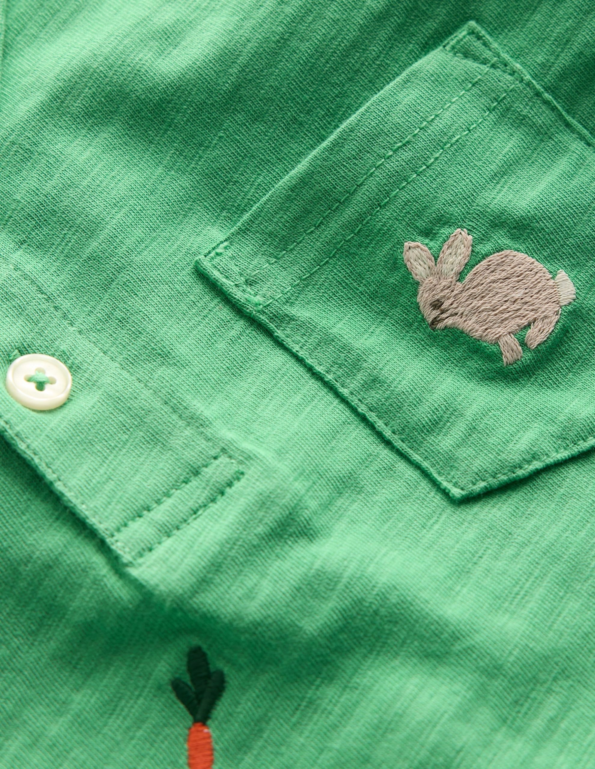 Embroidered Slub Polo Shirt-Easter Multi Embroidery - Image 4
