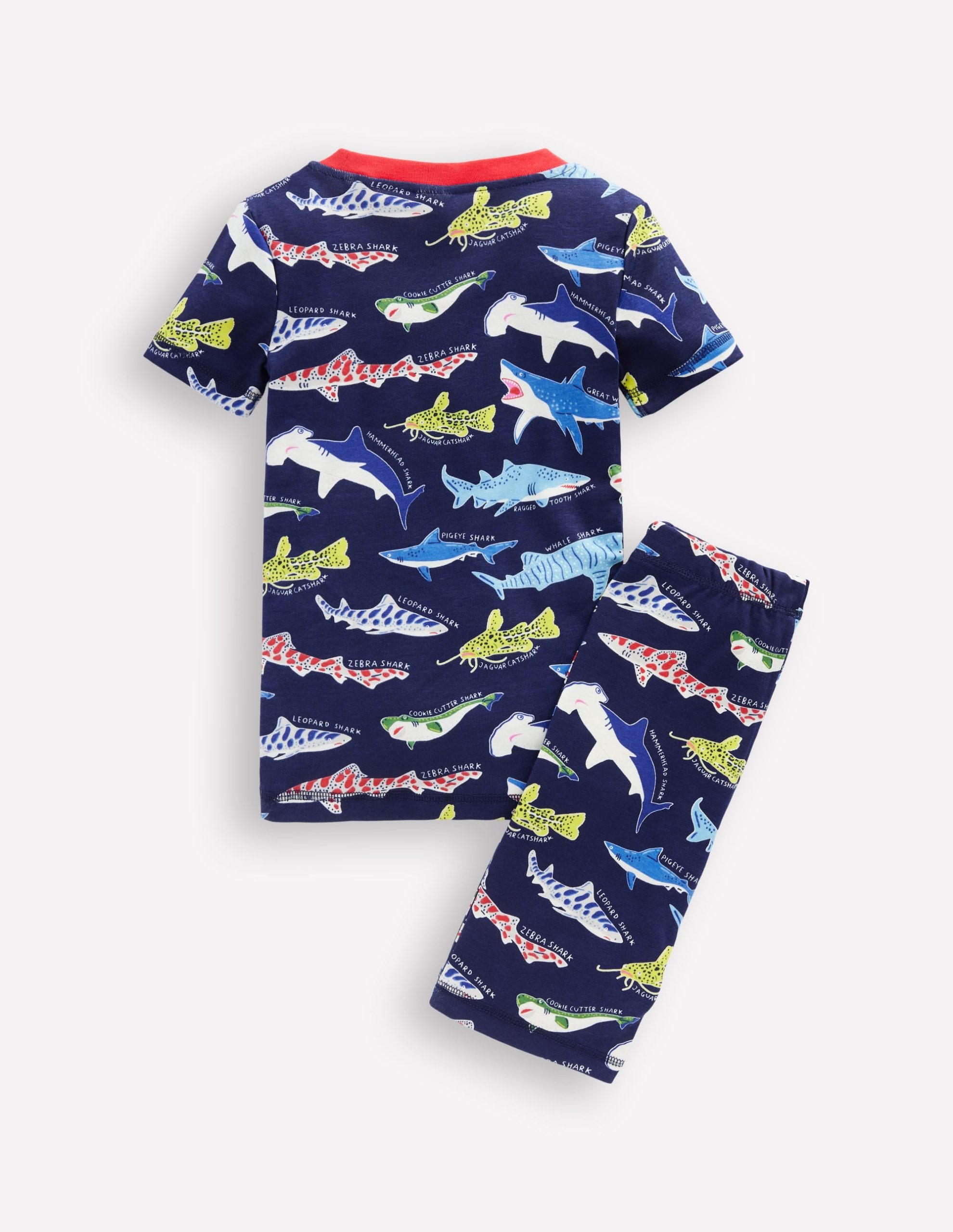 Snug Short John Glow Pyjamas-College Navy Sharks - Image 2