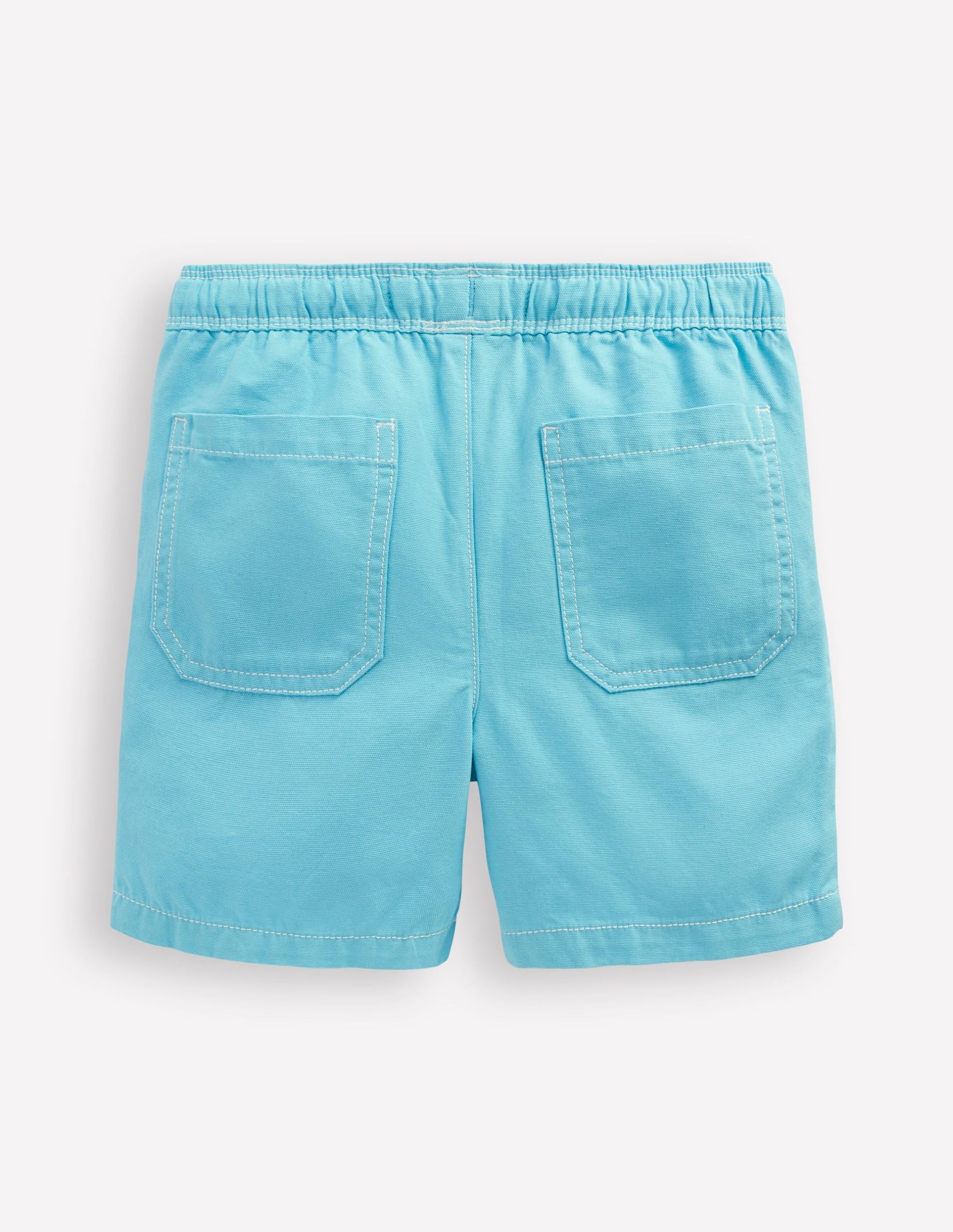 Pull-On Cotton Shorts-Caribbean Blue - Image 2