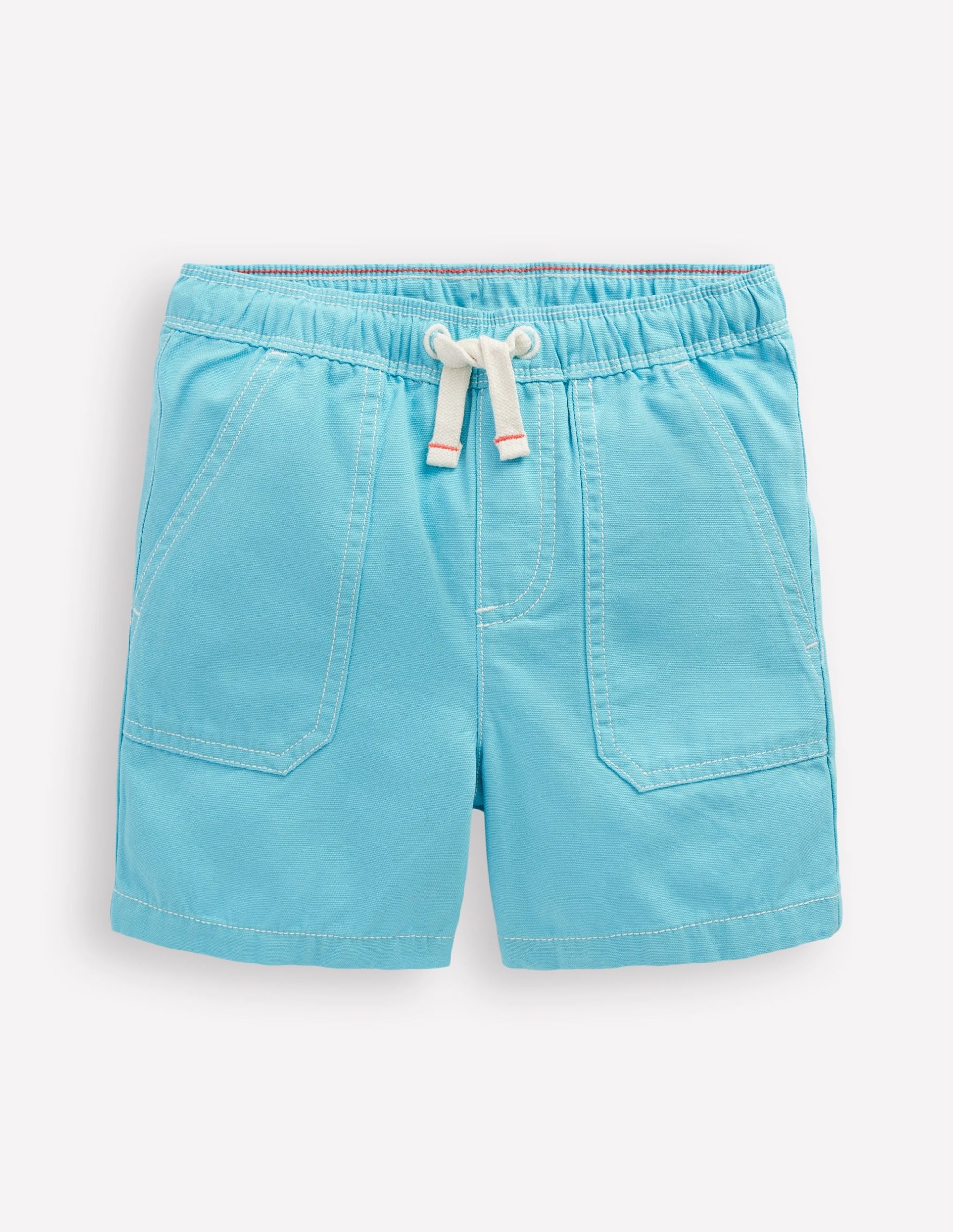 Pull-On Cotton Shorts-Caribbean Blue