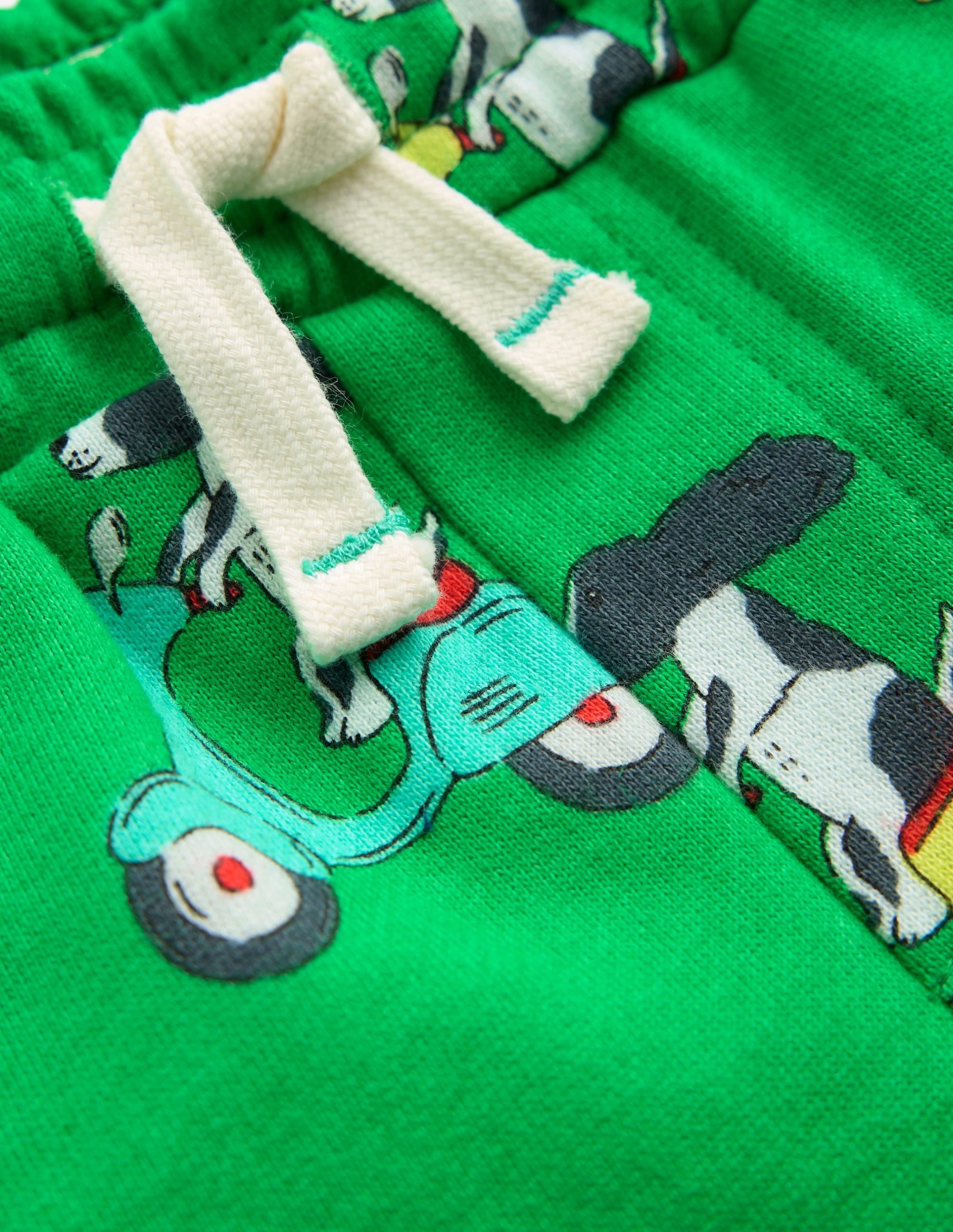 Printed Shorts-Sapling Green Puppy Scooter - Image 3