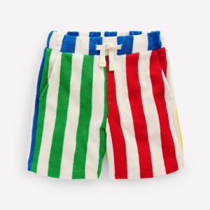 Towelling Shorts-Fiesta and Directoire Stripe