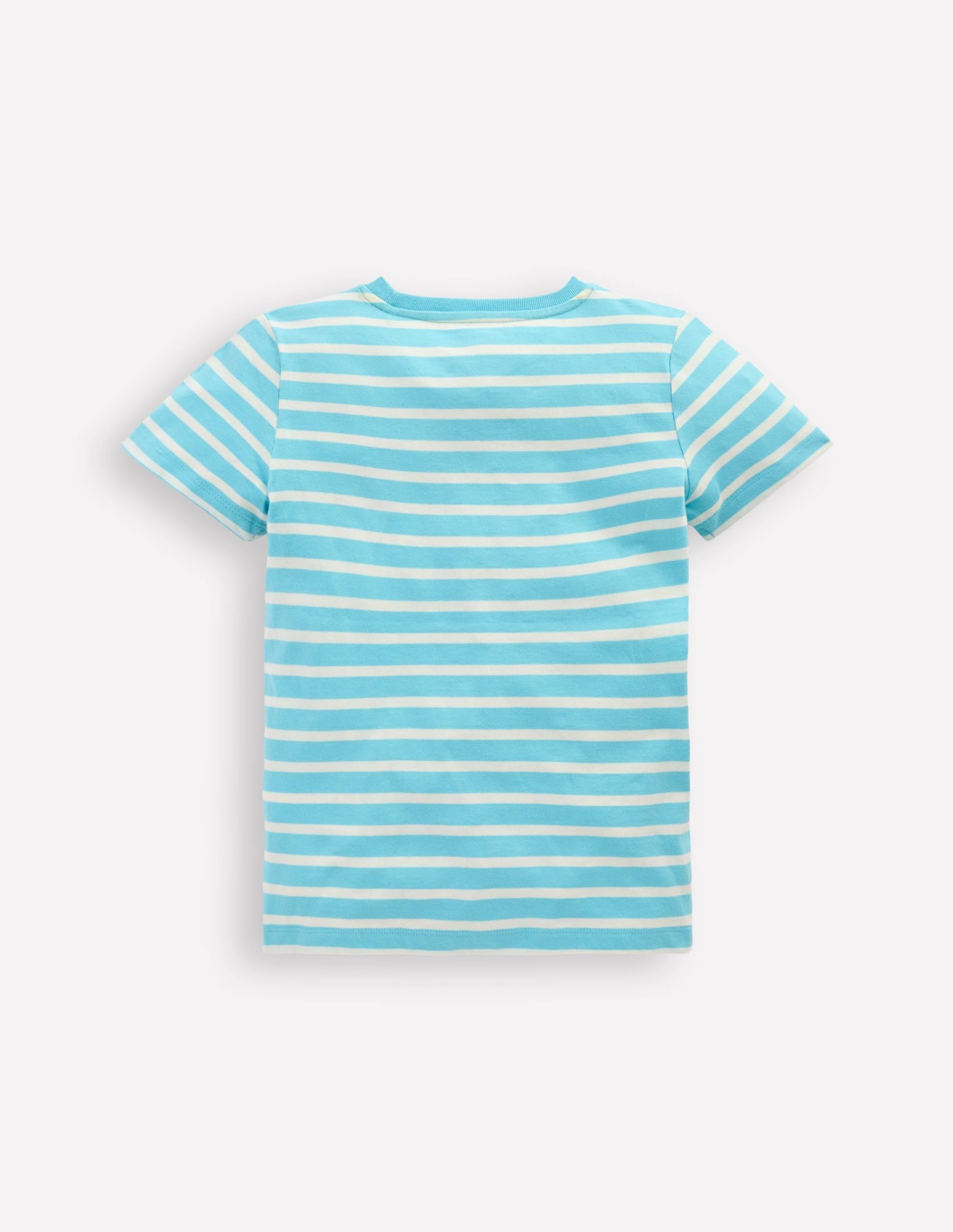 Short Sleeve Appliqu?? T-shirt-Caribbean Blue Rays - Image 2