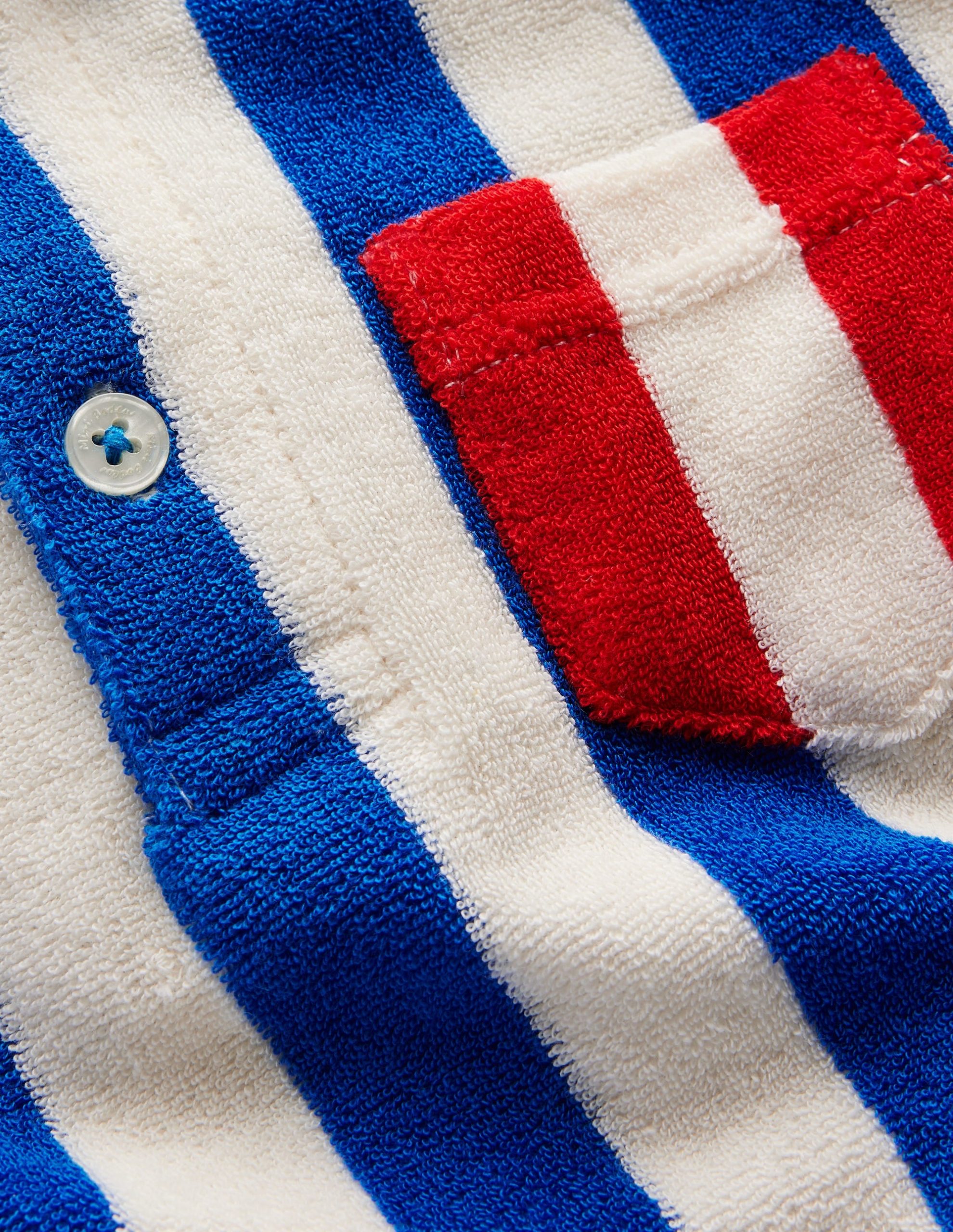 Towelling Polo Shirt-Hotchpotch Stripe - Image 5