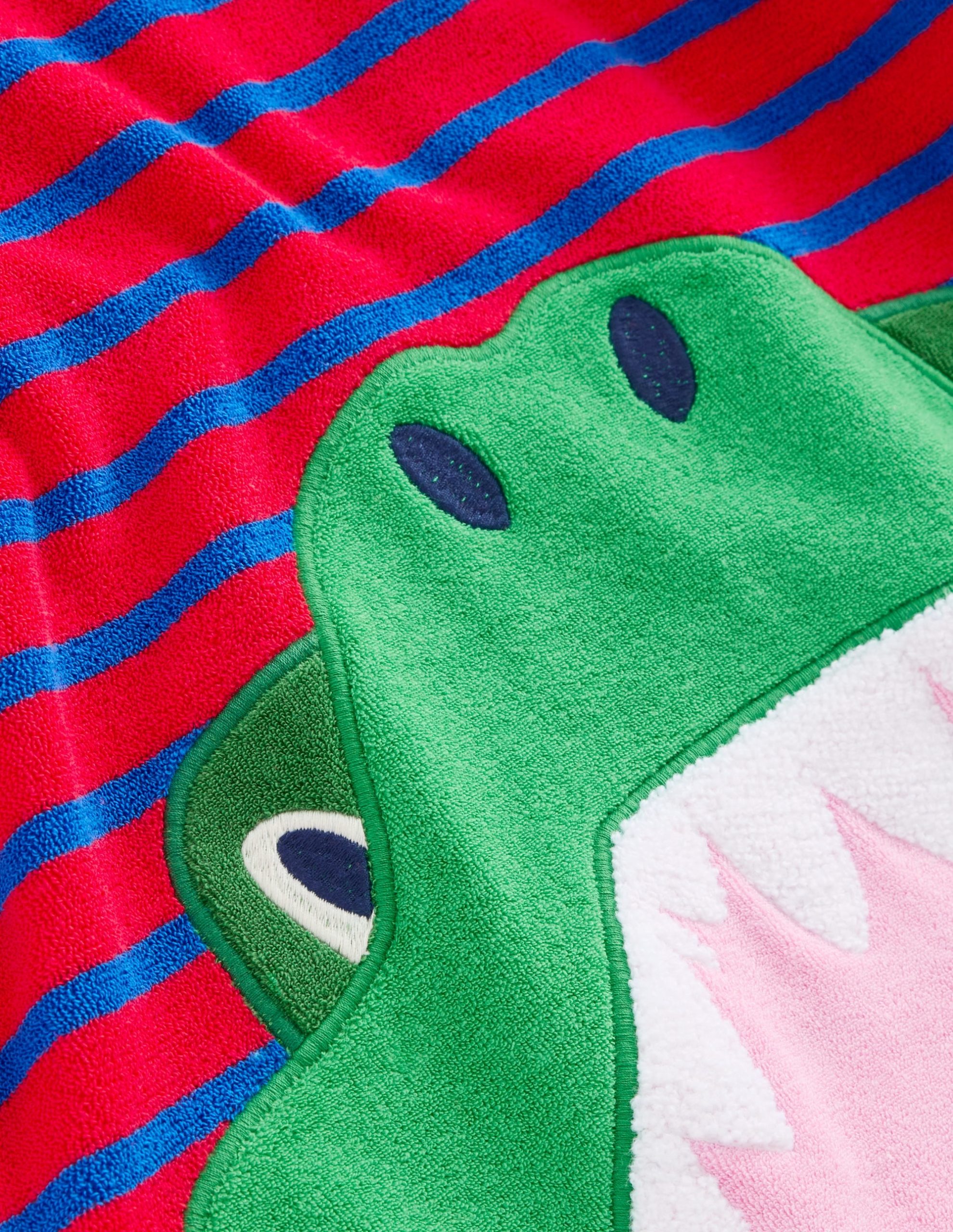 Appliqu?? Towelling Throw-on-Gallery Blue/ Poppy Red Croc - Image 3