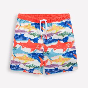 Swim Shorts-Ivory Riso Shark