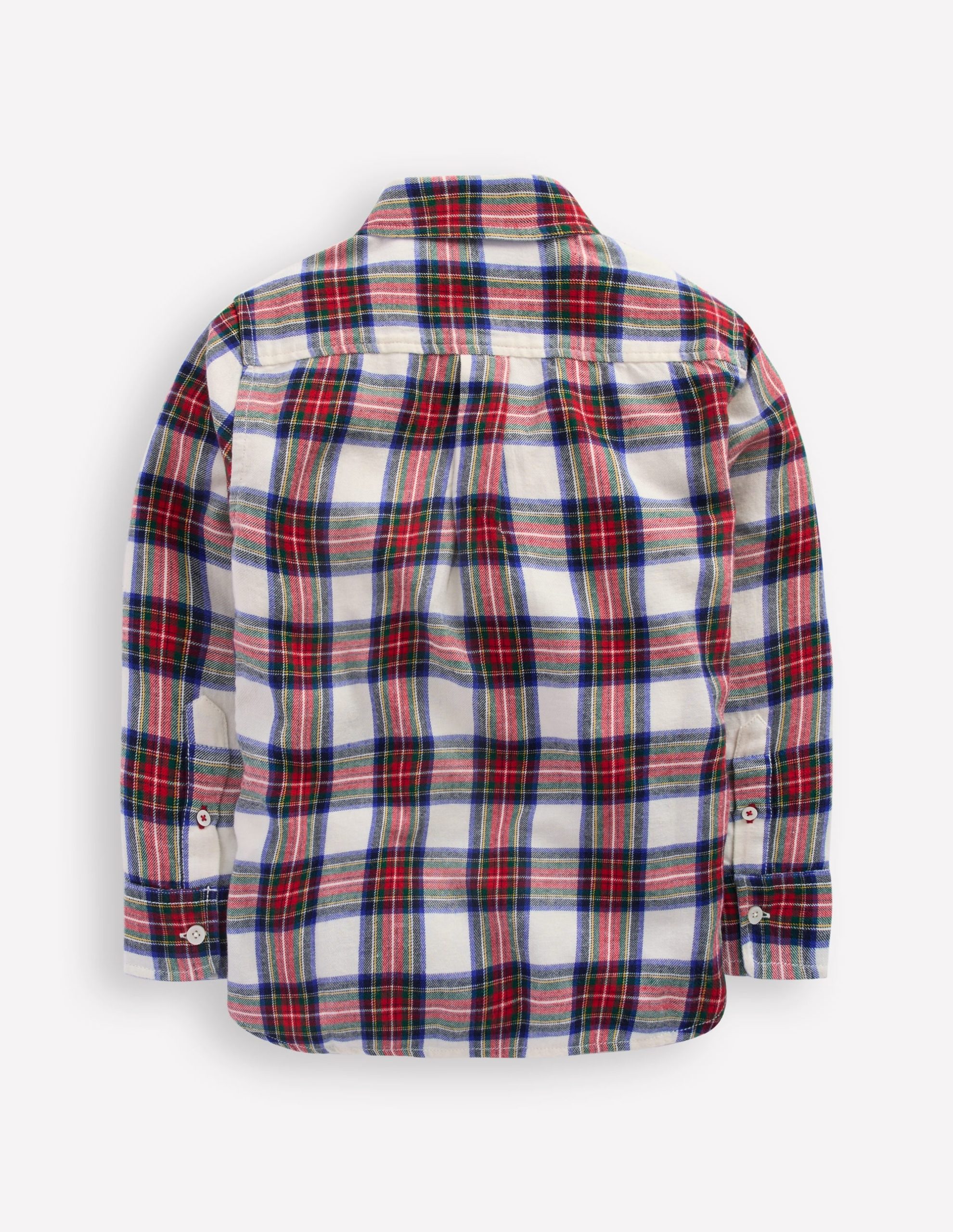 Cosy Cotton Check Shirt-Ivory and Red Check - Image 3