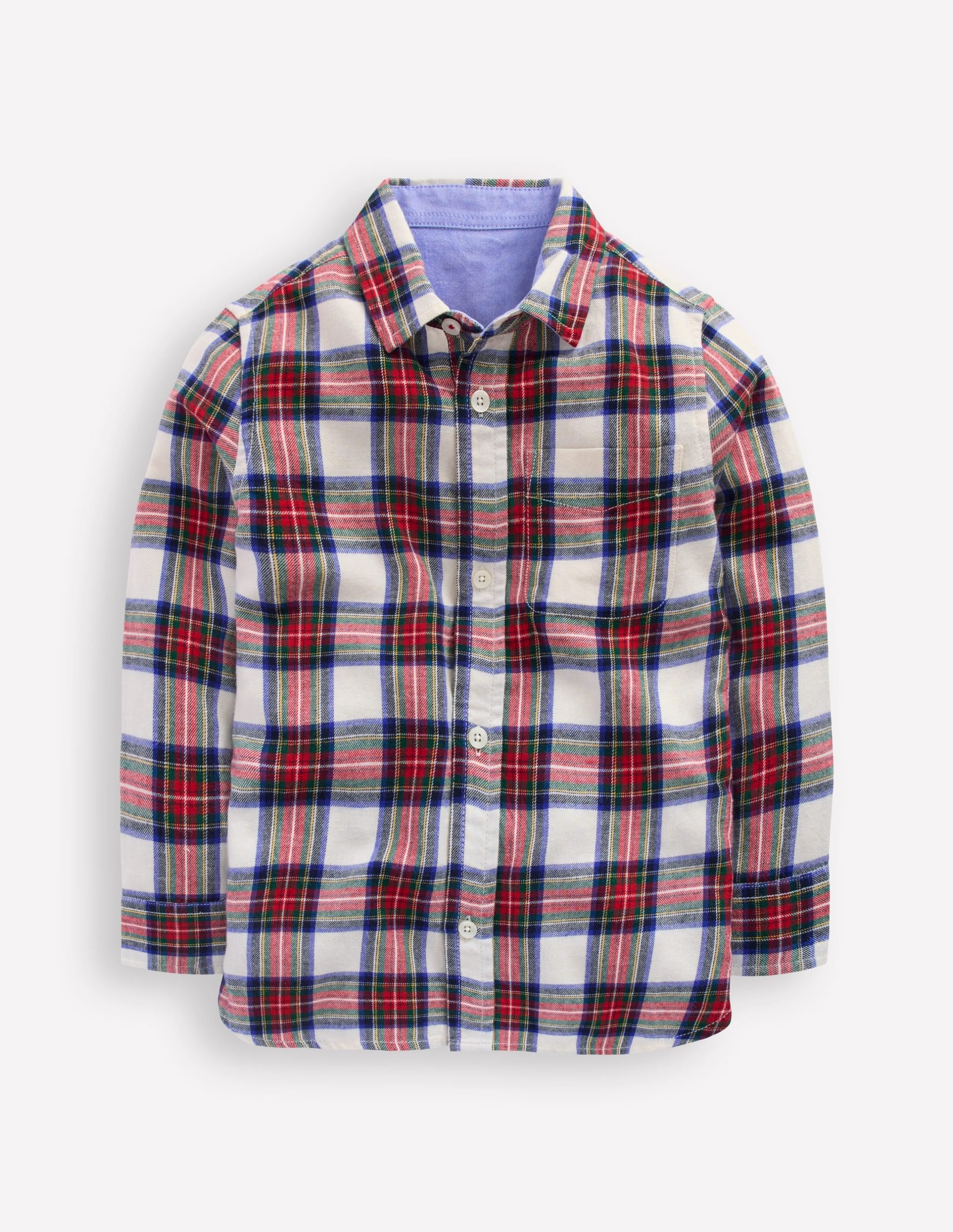 Cosy Cotton Check Shirt-Ivory and Red Check - Image 2