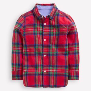 Cosy Cotton Check Shirt-Red Check