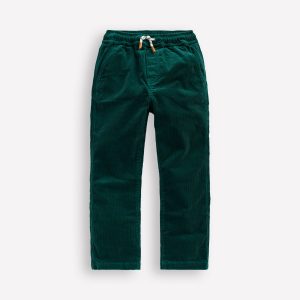 Slim Pull On Trousers-Emerald Night Cord