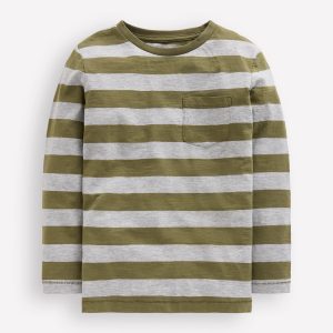 Everyday Long Sleeve T-Shirt-Woodland Green/ Grey Marl