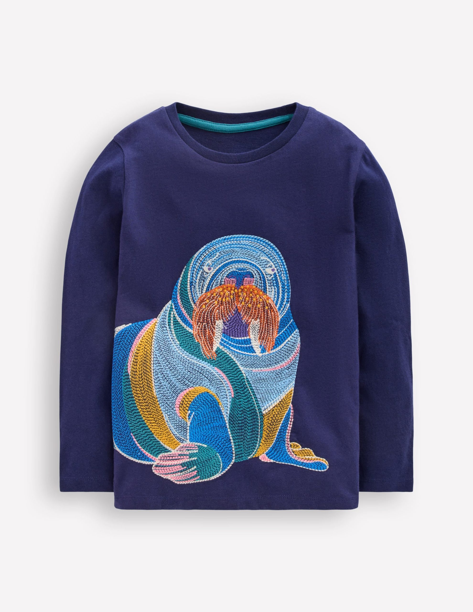 Longsleeve Superstitch T-shirt-Medieval Blue Walrus
