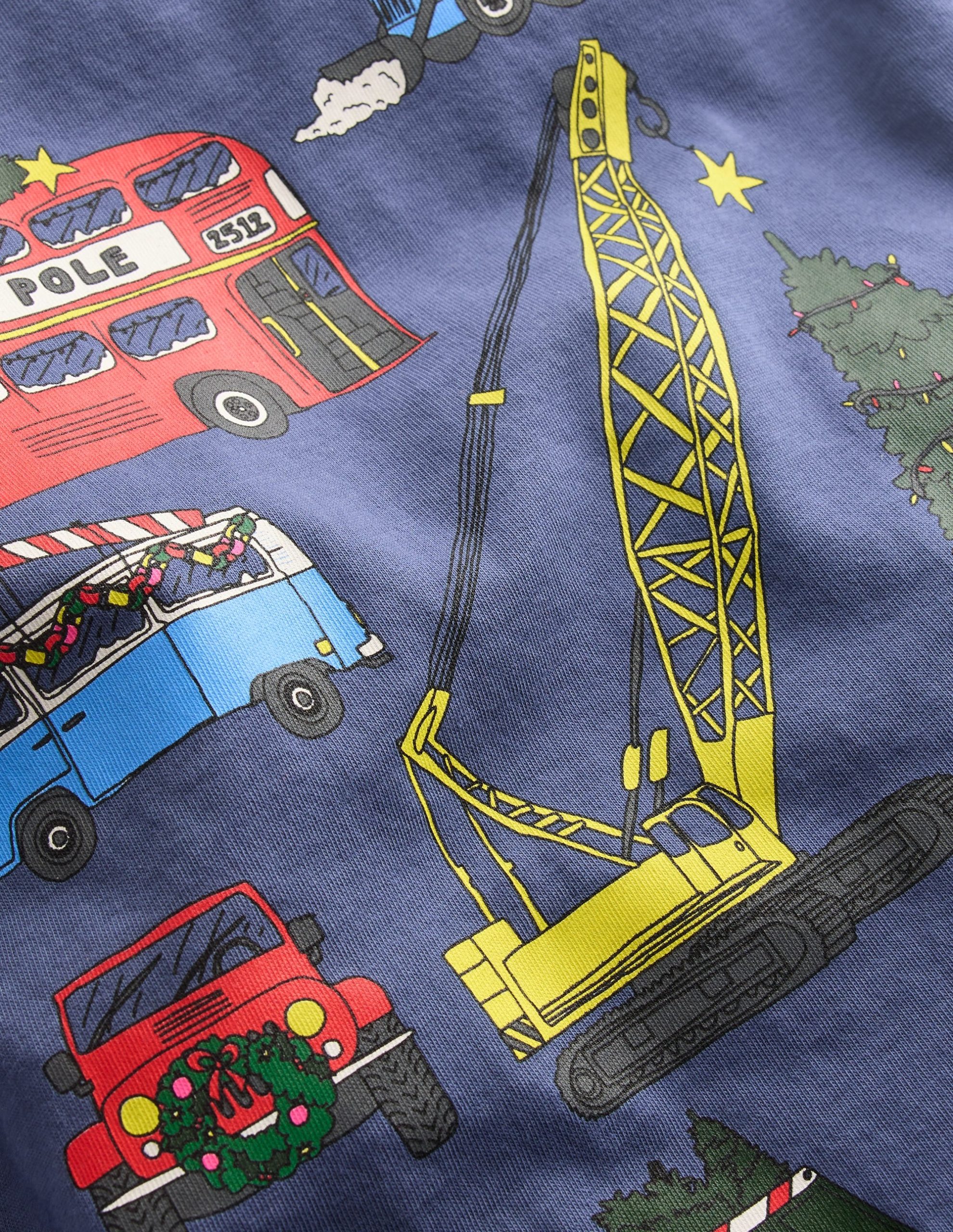 Long Sleeve Printed T-shirt-Christmas Vehicles - Image 3