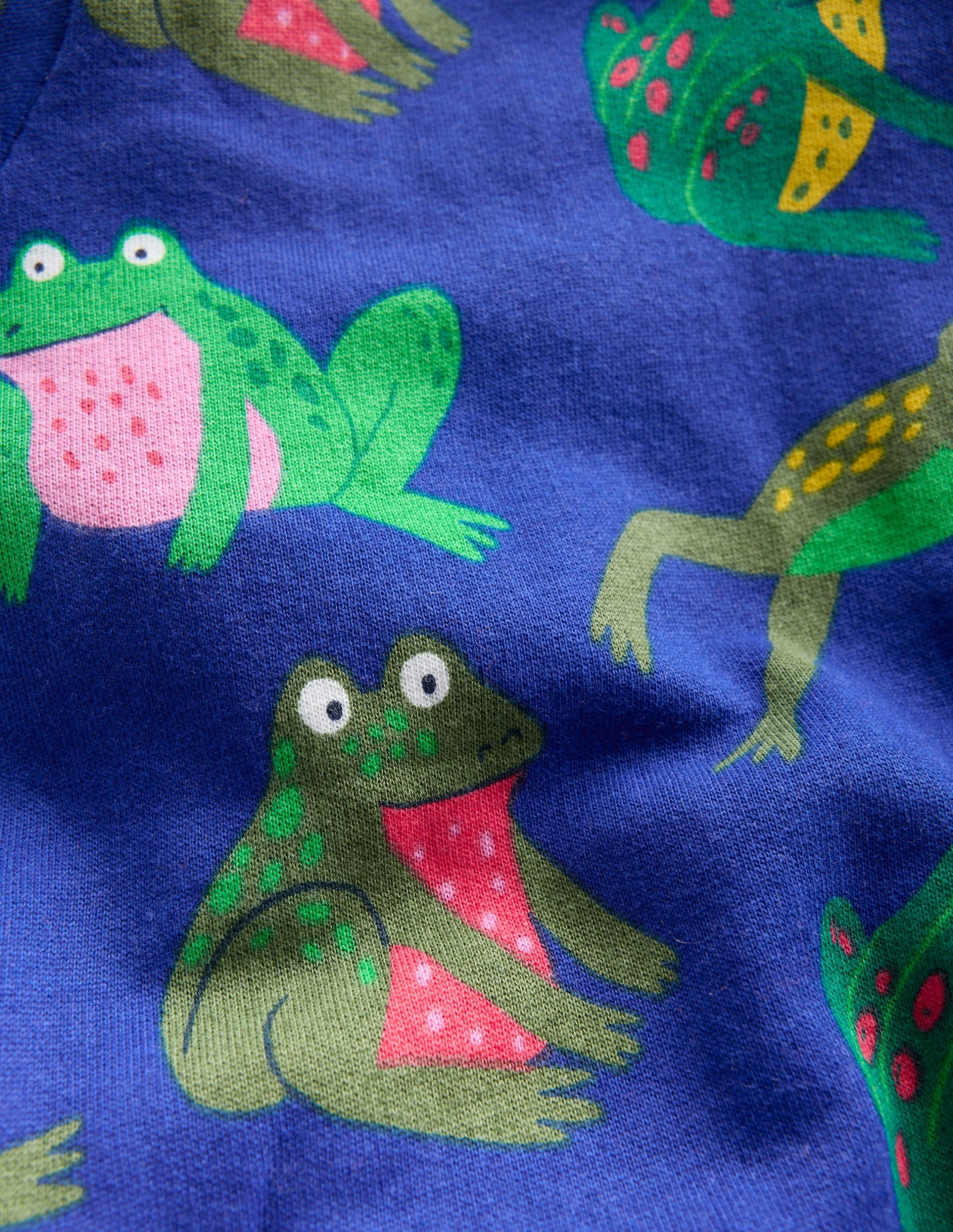 Everyday Printed Sweatshirt-Bright Blue Frogs - Image 3