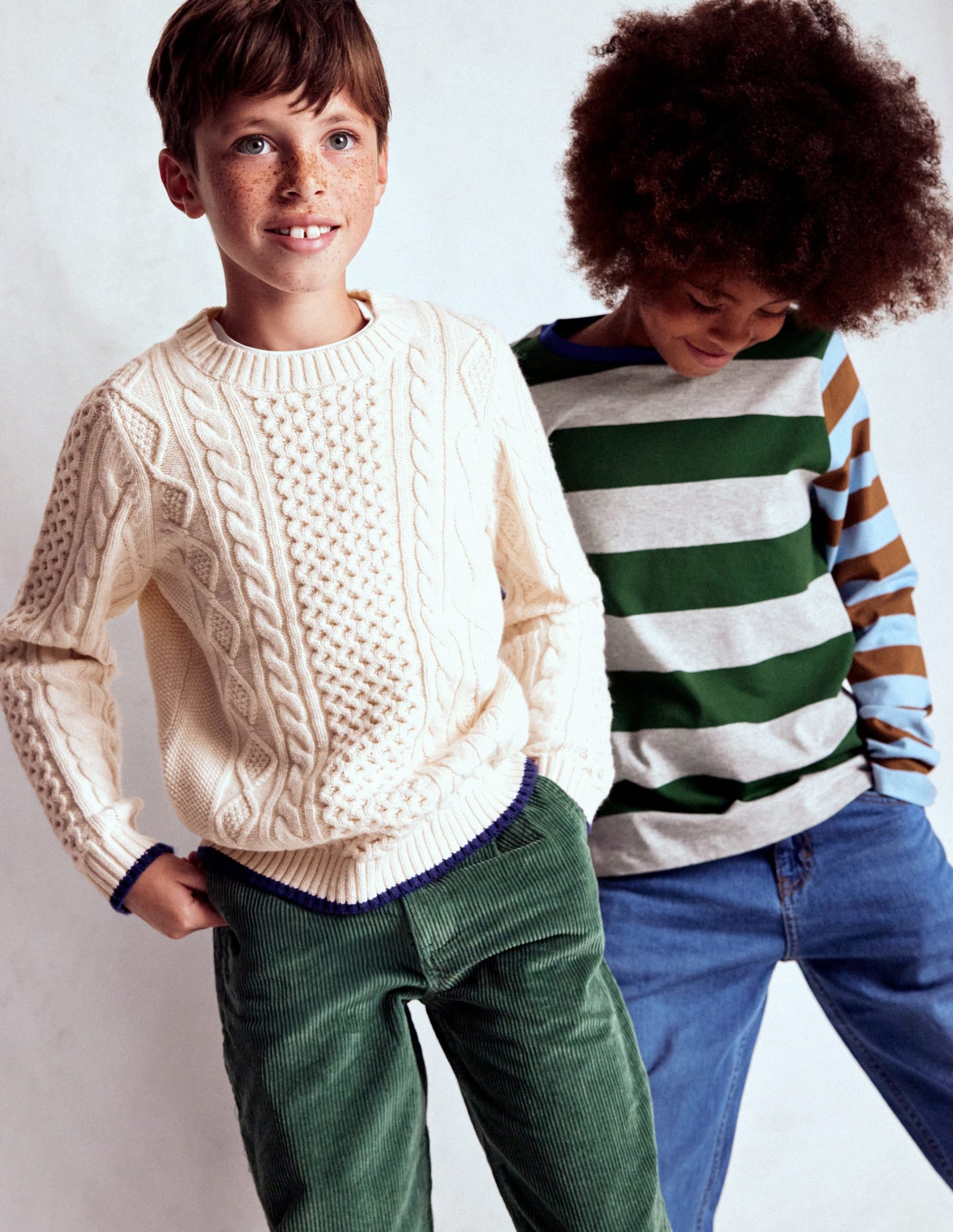 Heritage Cable Jumper-Ecru Marl - Image 7