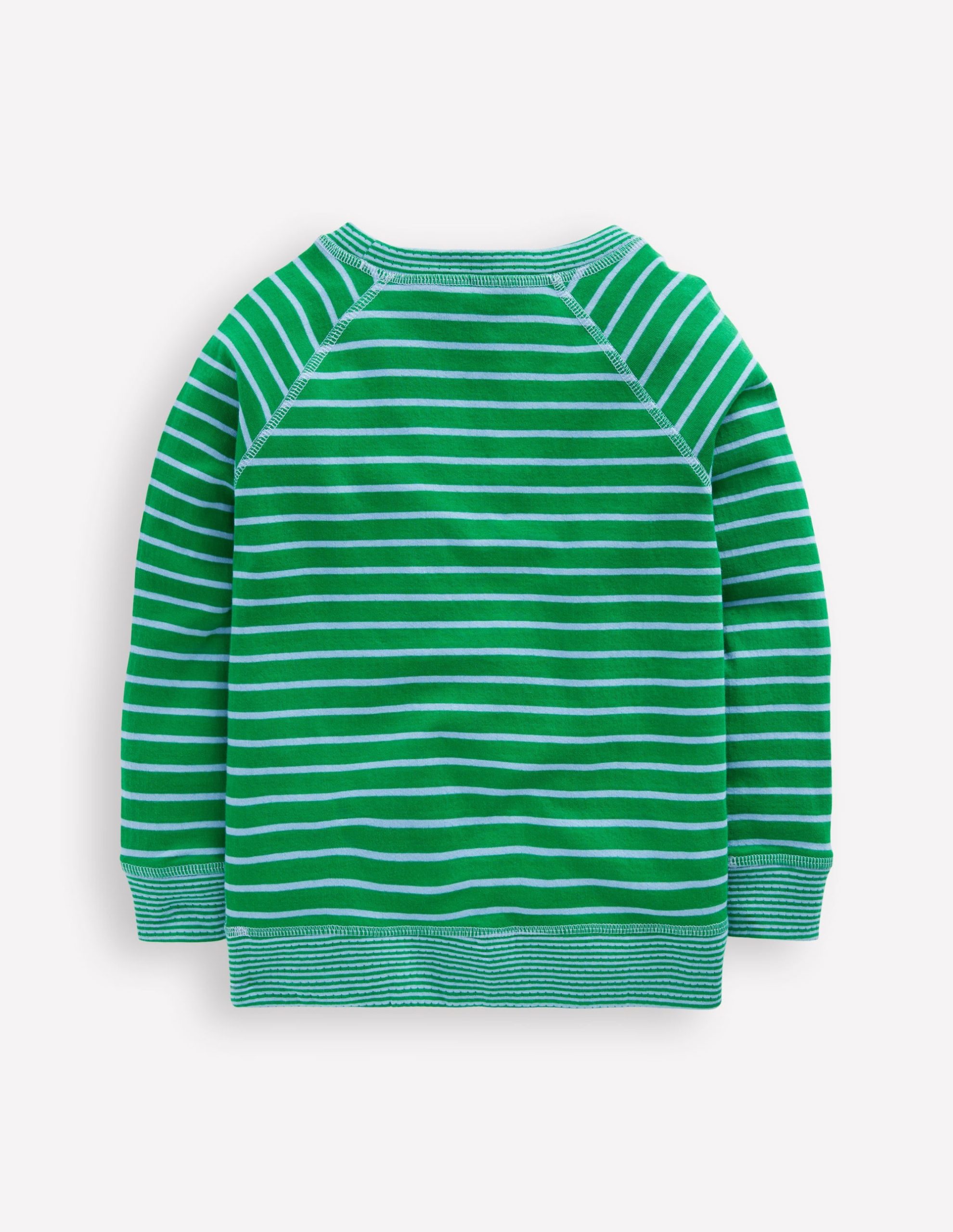 Reversible Long Sleeve T-Shirt-GREEN TAMBOURINE / BLUE - Image 2