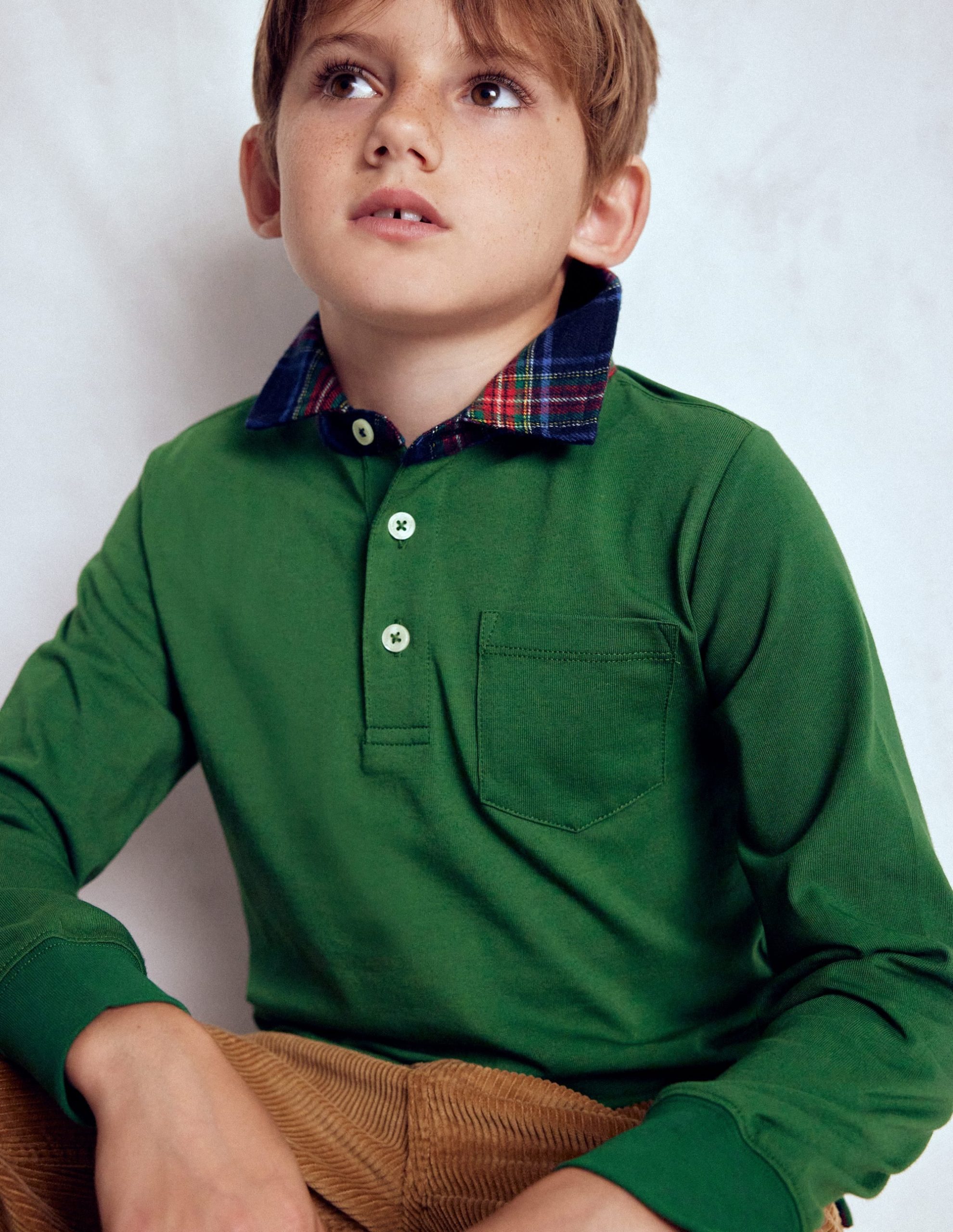 Long Sleeve Smart Polo Shirt-Eden - Image 2