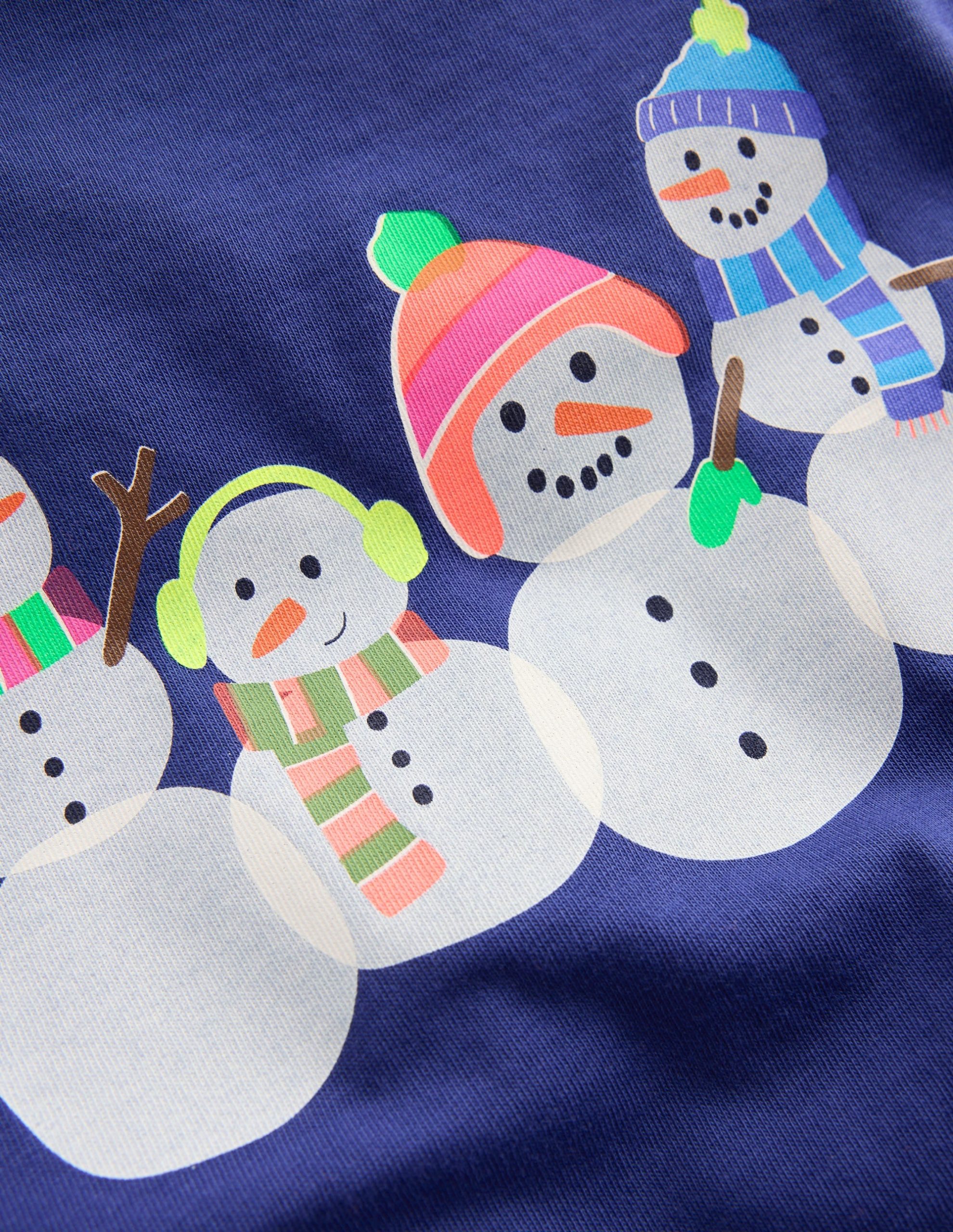 Long Sleeve Riso T-Shirt-Starboard Blue Snowmen - Image 3