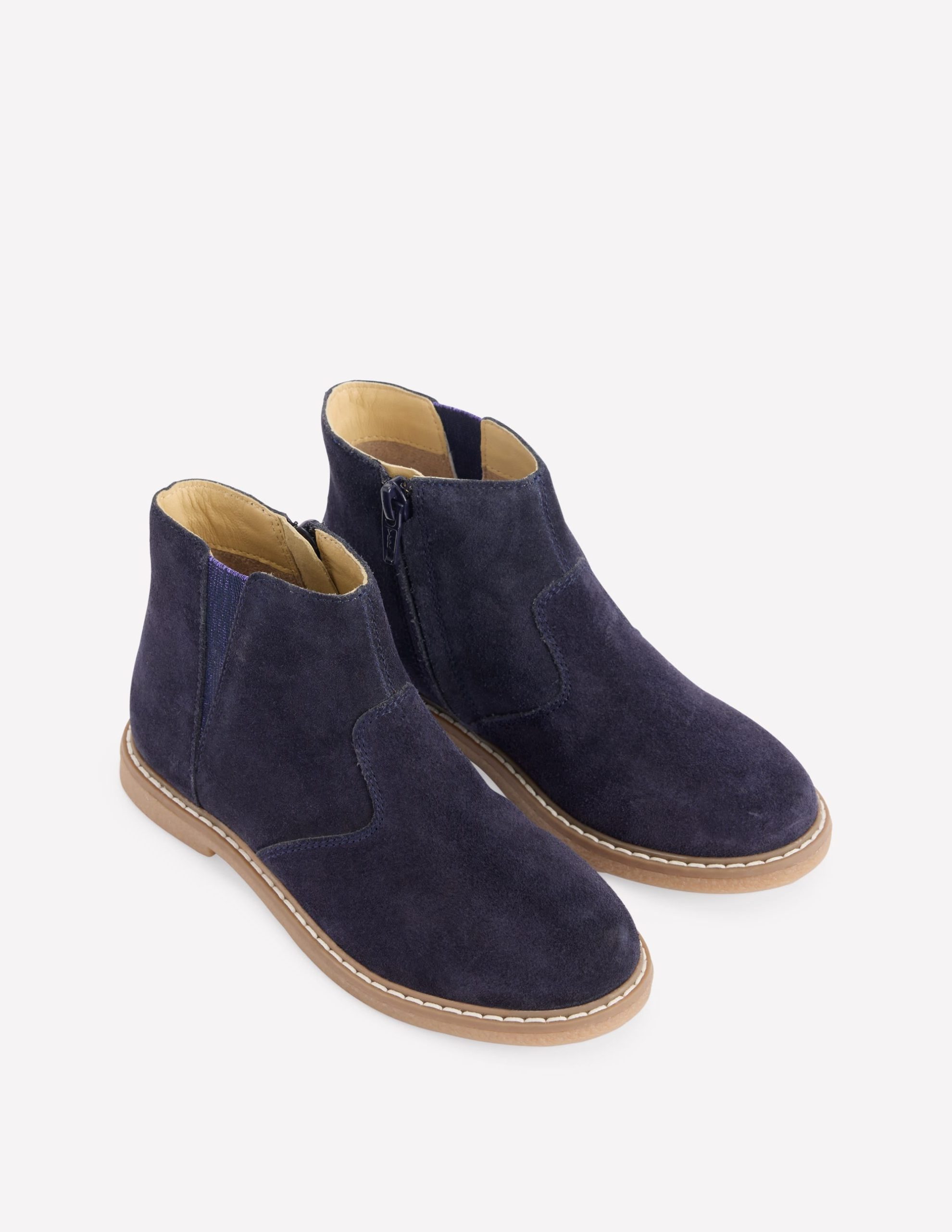 Suede Ankle Boots-College Navy - Image 2