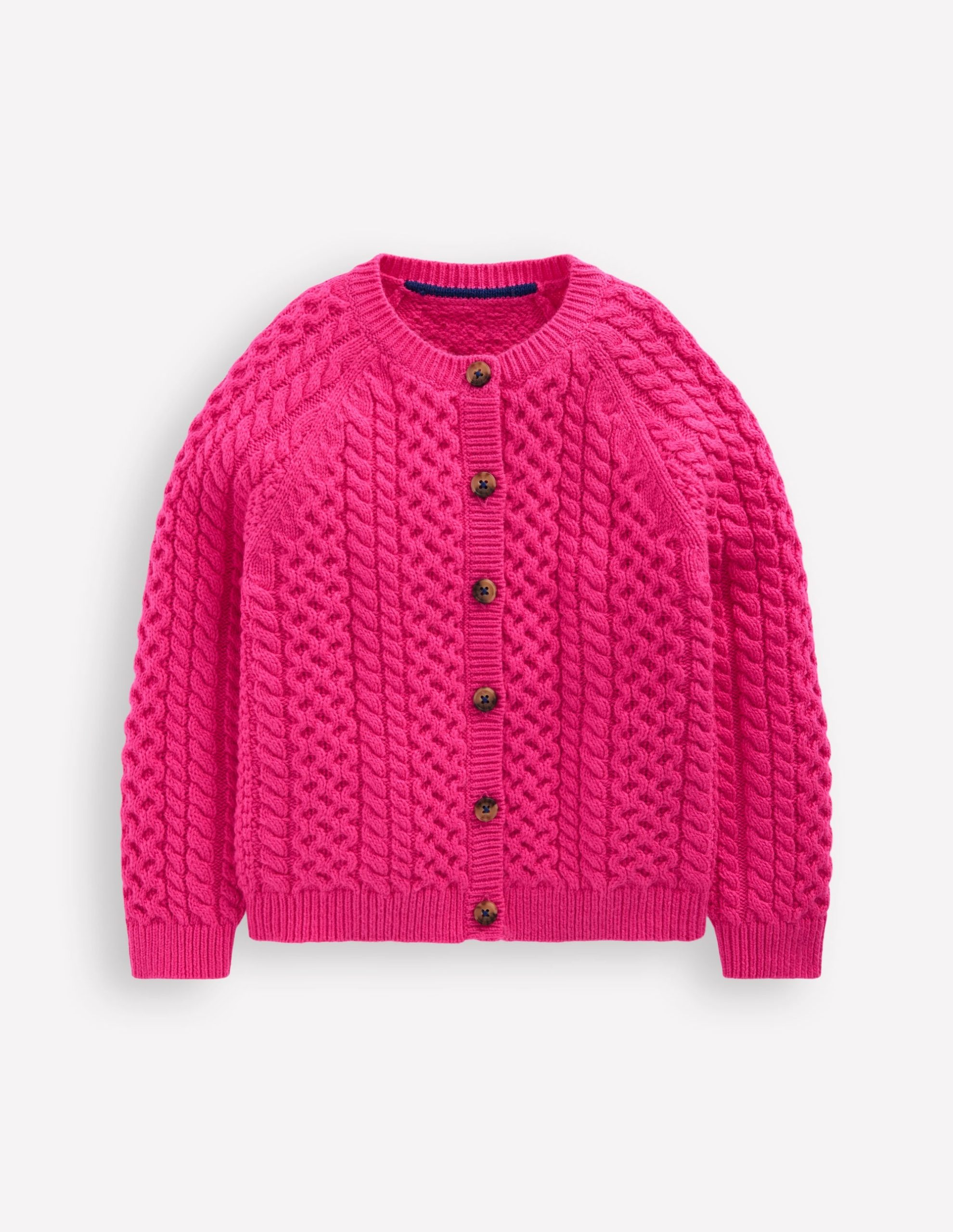 Heritage Cable Cardigan-Raspberry Pink - Image 2