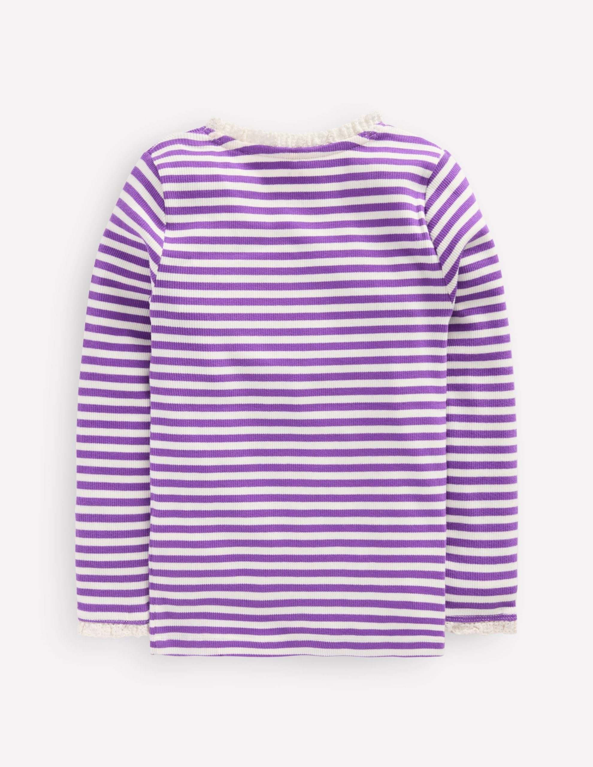 Ribbed Long Sleeve T-shirt-Purple Topaz Stripe - Image 2