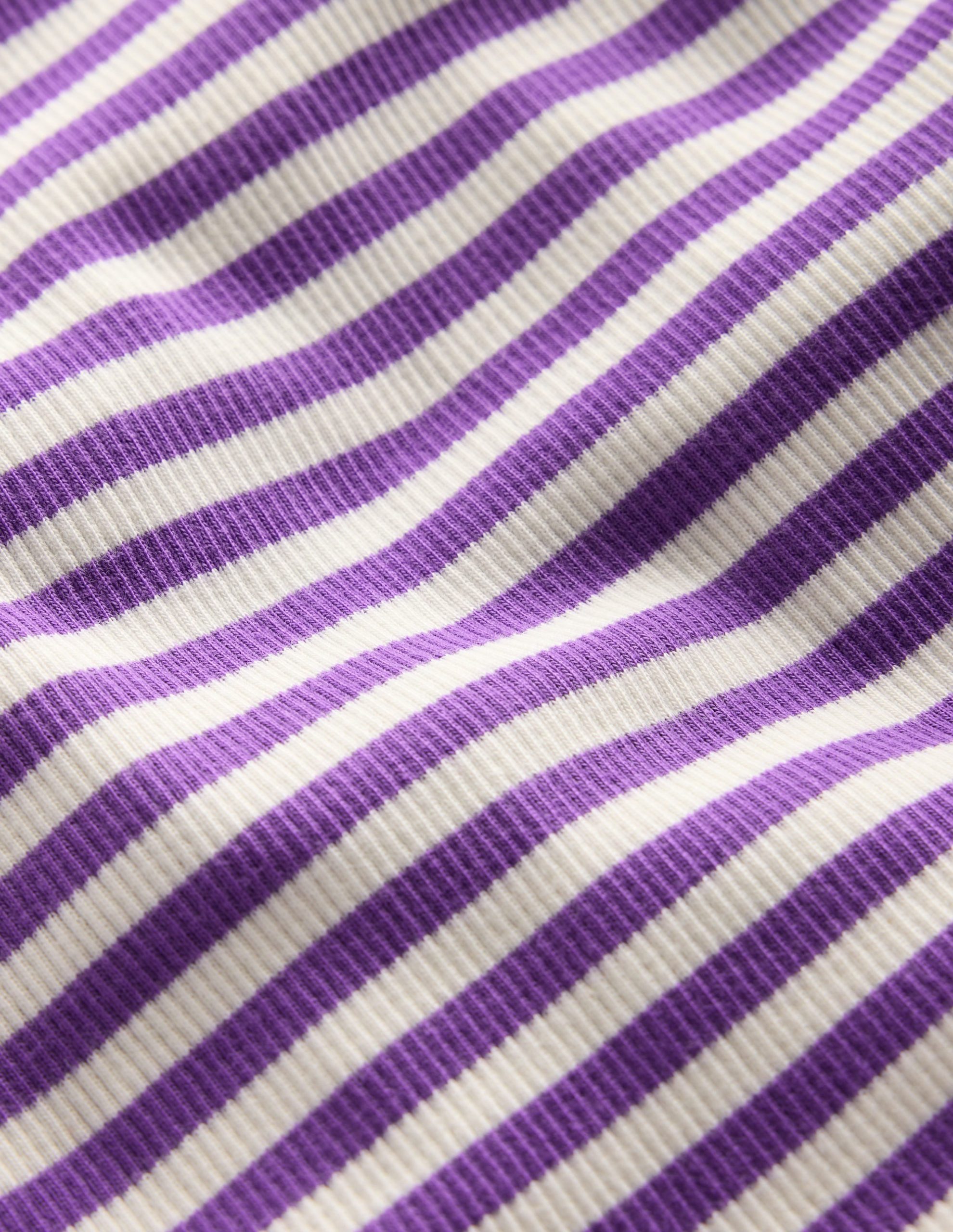 Ribbed Long Sleeve T-shirt-Purple Topaz Stripe - Image 3