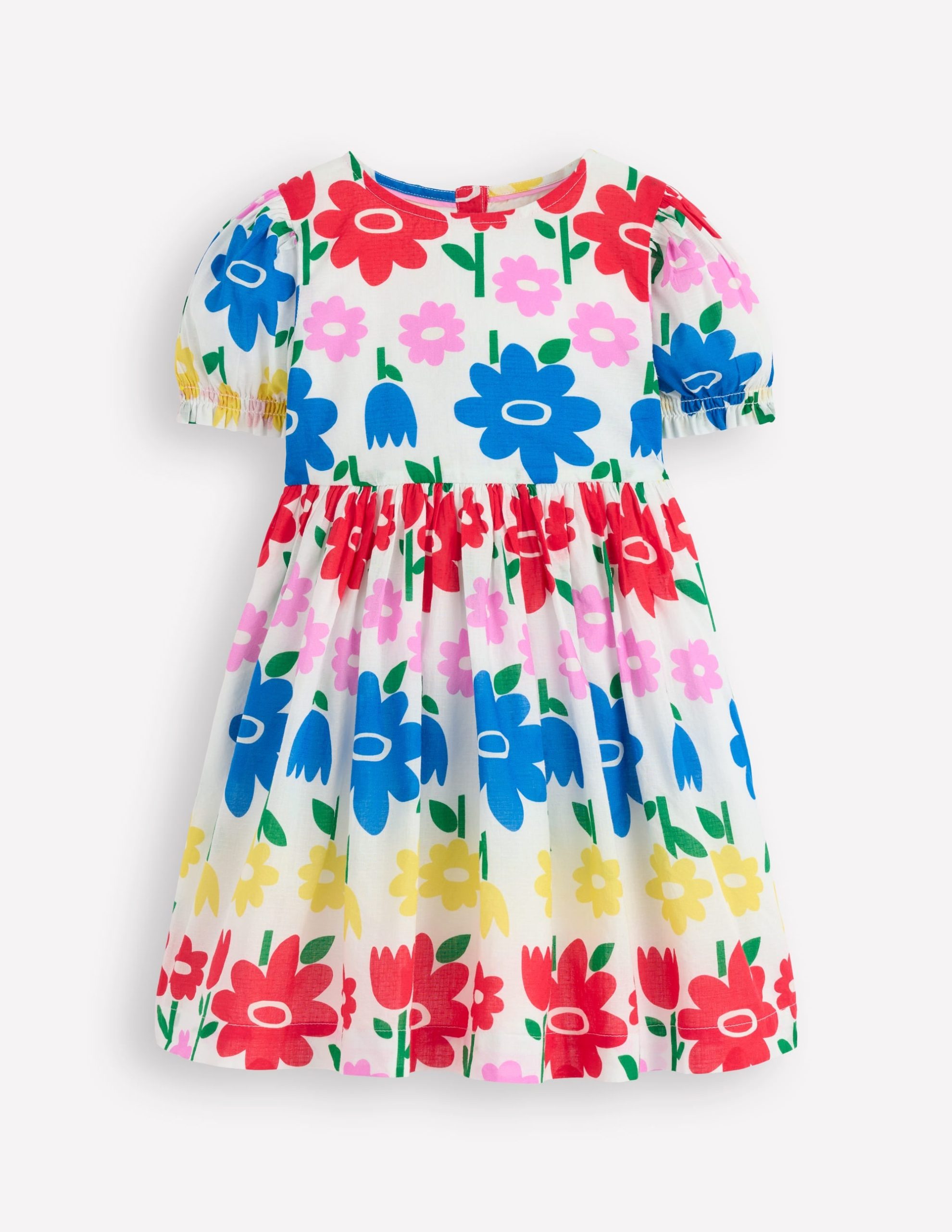 Madeline Woven Dress-Multi Rainbow Flower - Image 5