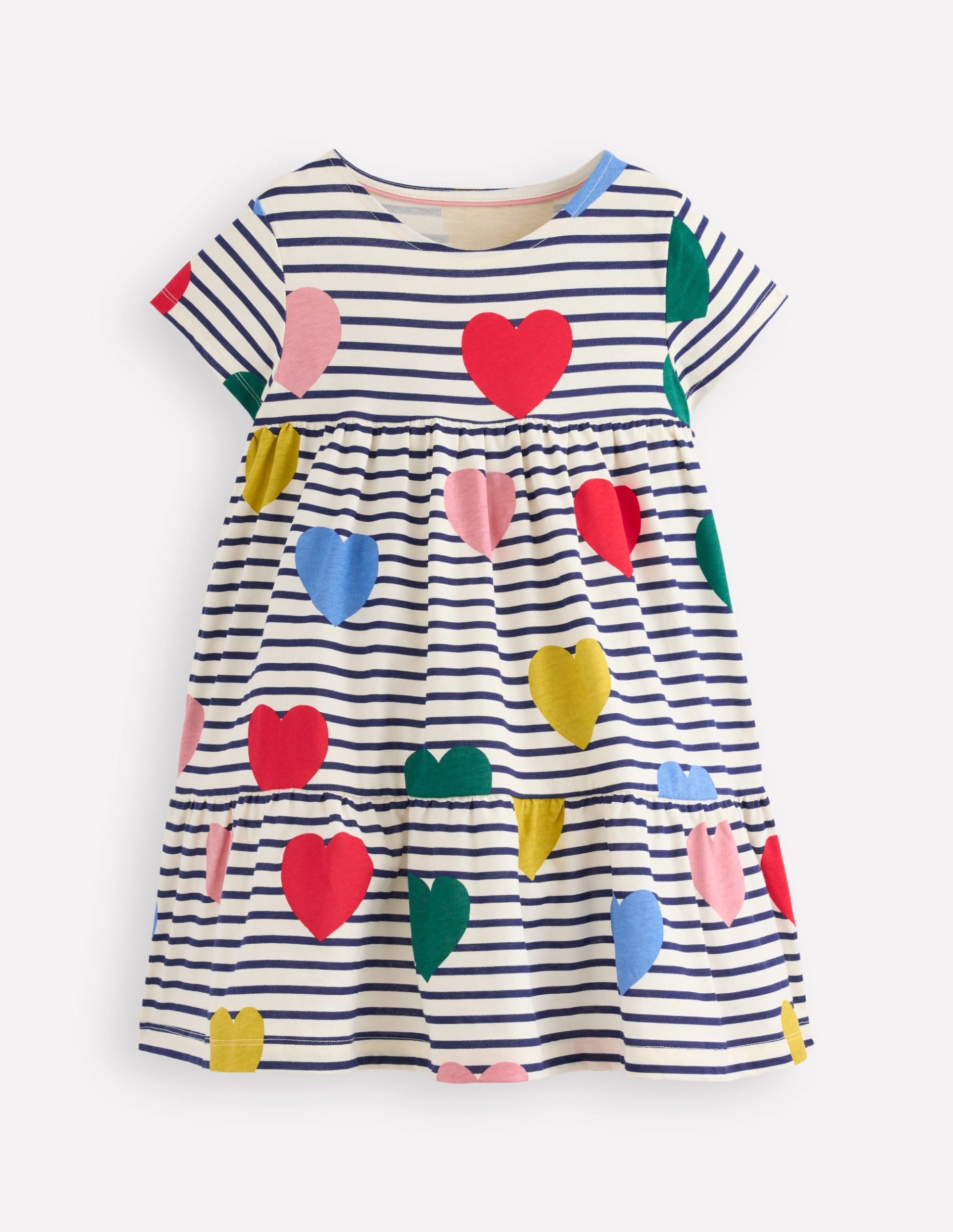Ariel Twirly Jersey Dress-Multi Heart Stripe - Image 4
