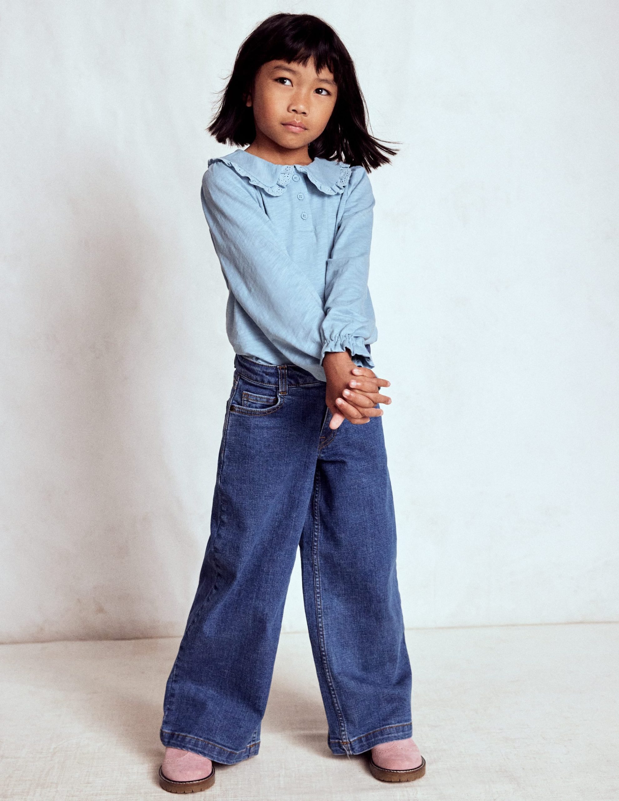 Collared Slub Top-Vintage Blue - Image 2