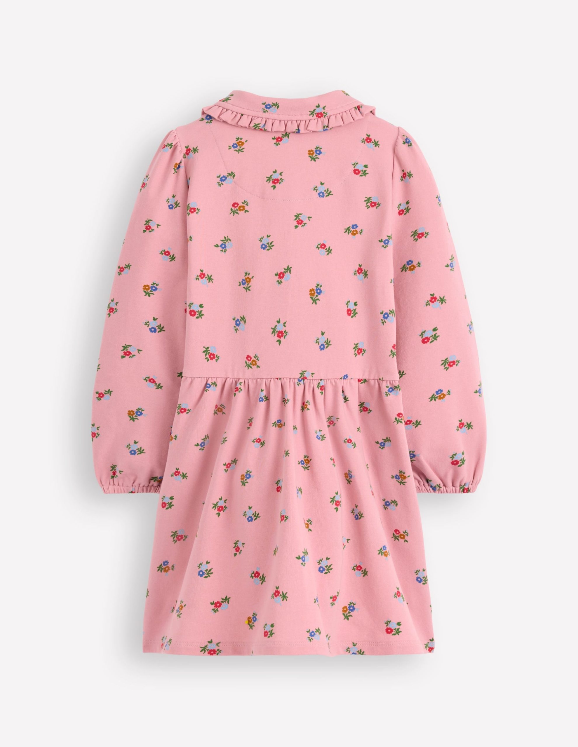 Cosy Jersey Shirt Dress-Vintage Pink Spaced Ditsy - Image 6