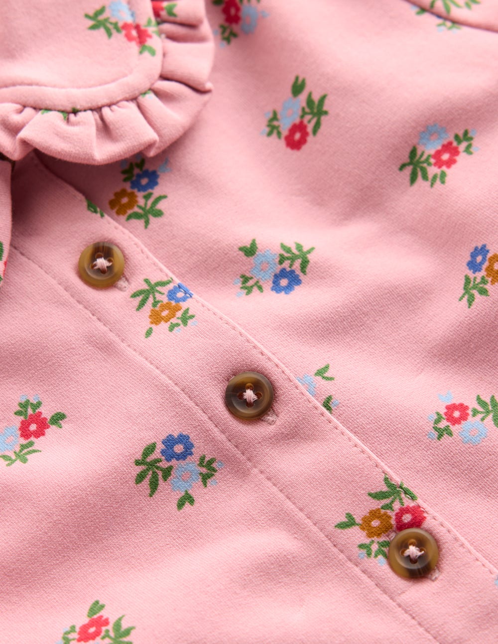 Cosy Jersey Shirt Dress-Vintage Pink Spaced Ditsy - Image 7