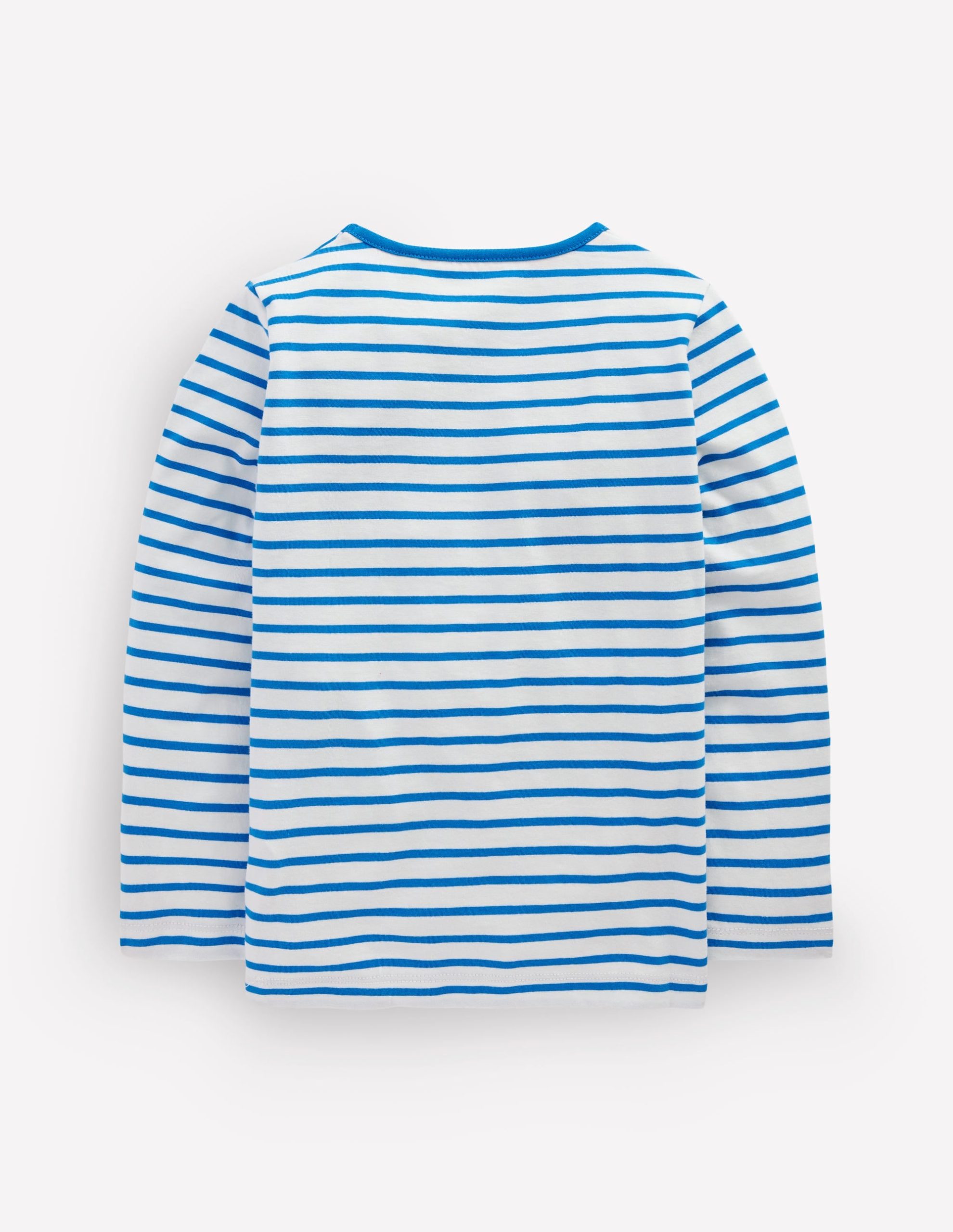 Long Sleeve Riso T-Shirt-Soft Ivory/Kingfisher Blue - Image 2