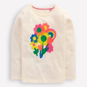 Long Sleeve Riso T-Shirt-Soft Ivory Flowers