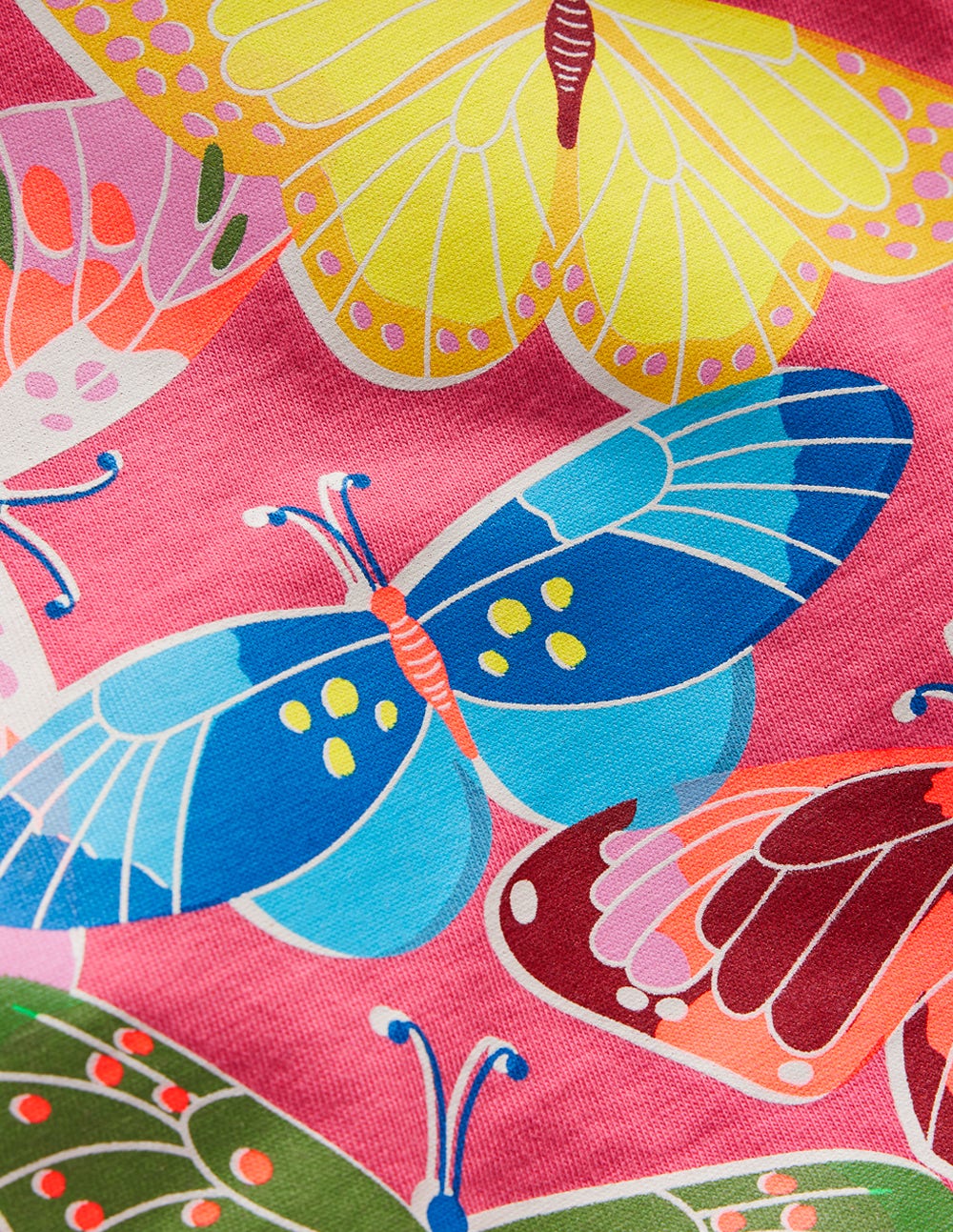 Long Sleeve Riso T-Shirt-Rose Pink Butterflies - Image 3