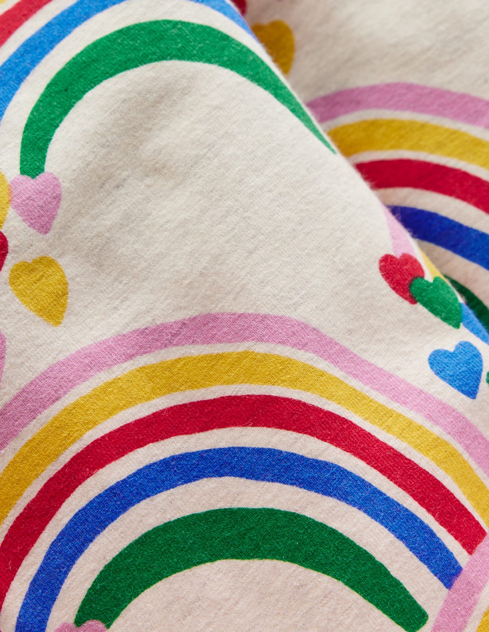 Fun Leggings-Oatmeal Marl Rainbow Hearts - Image 3