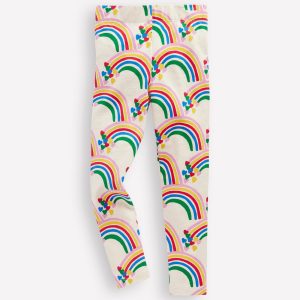 Fun Leggings-Oatmeal Marl Rainbow Hearts