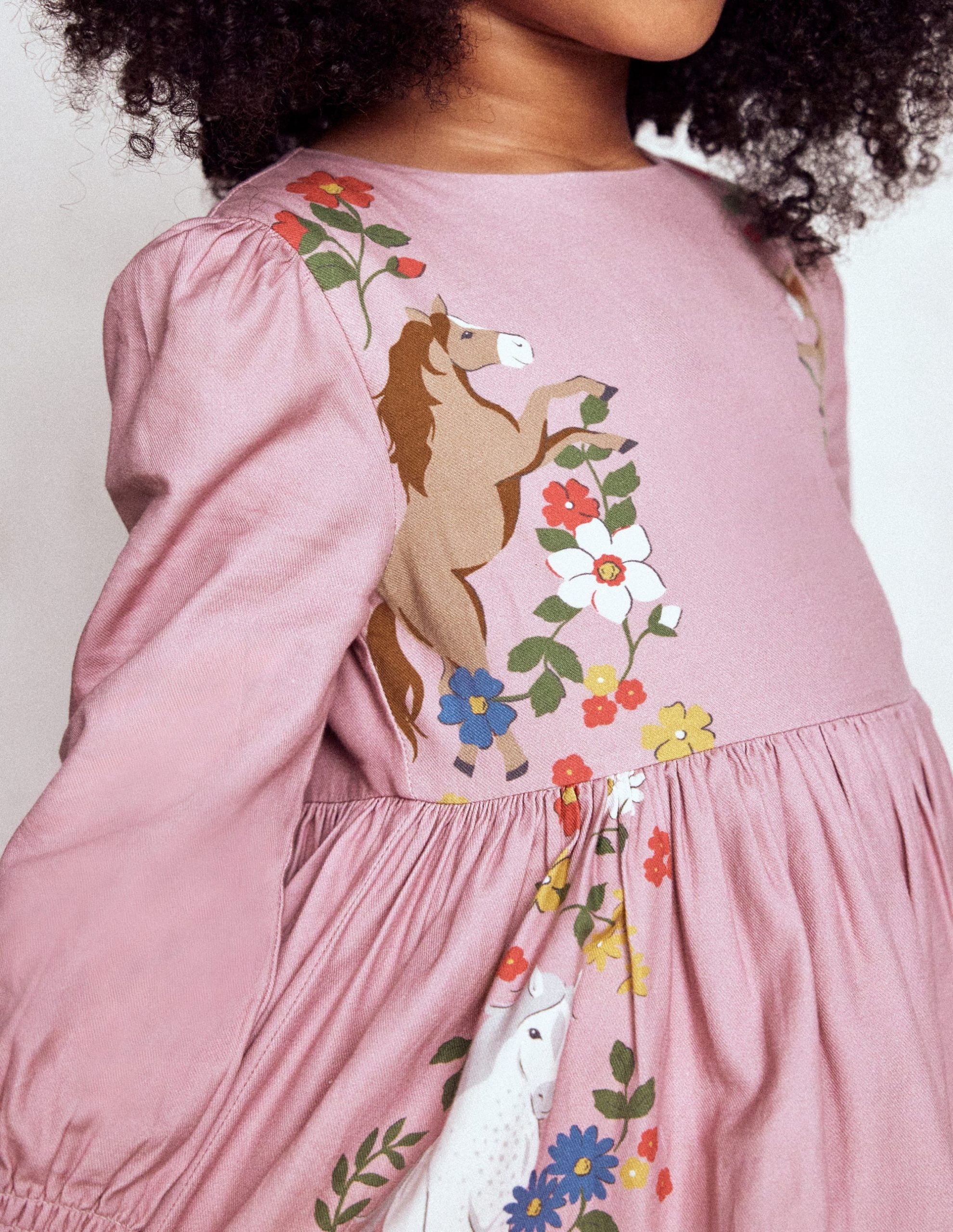 Madeline Long Sleeve Dress-Formica Pink Horses - Image 2